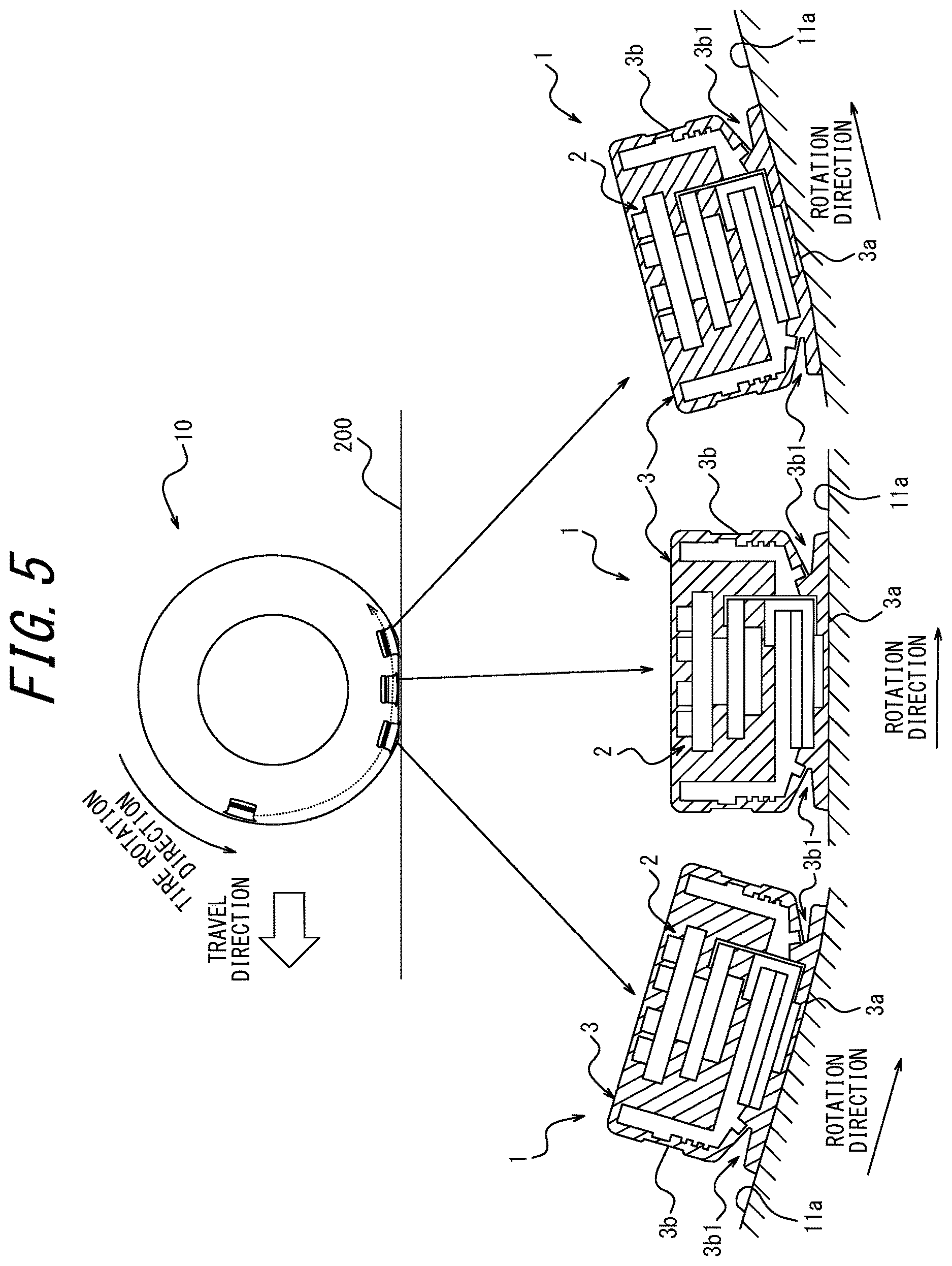 Patent US12618669 Figure 5 – Tire sensor and tire