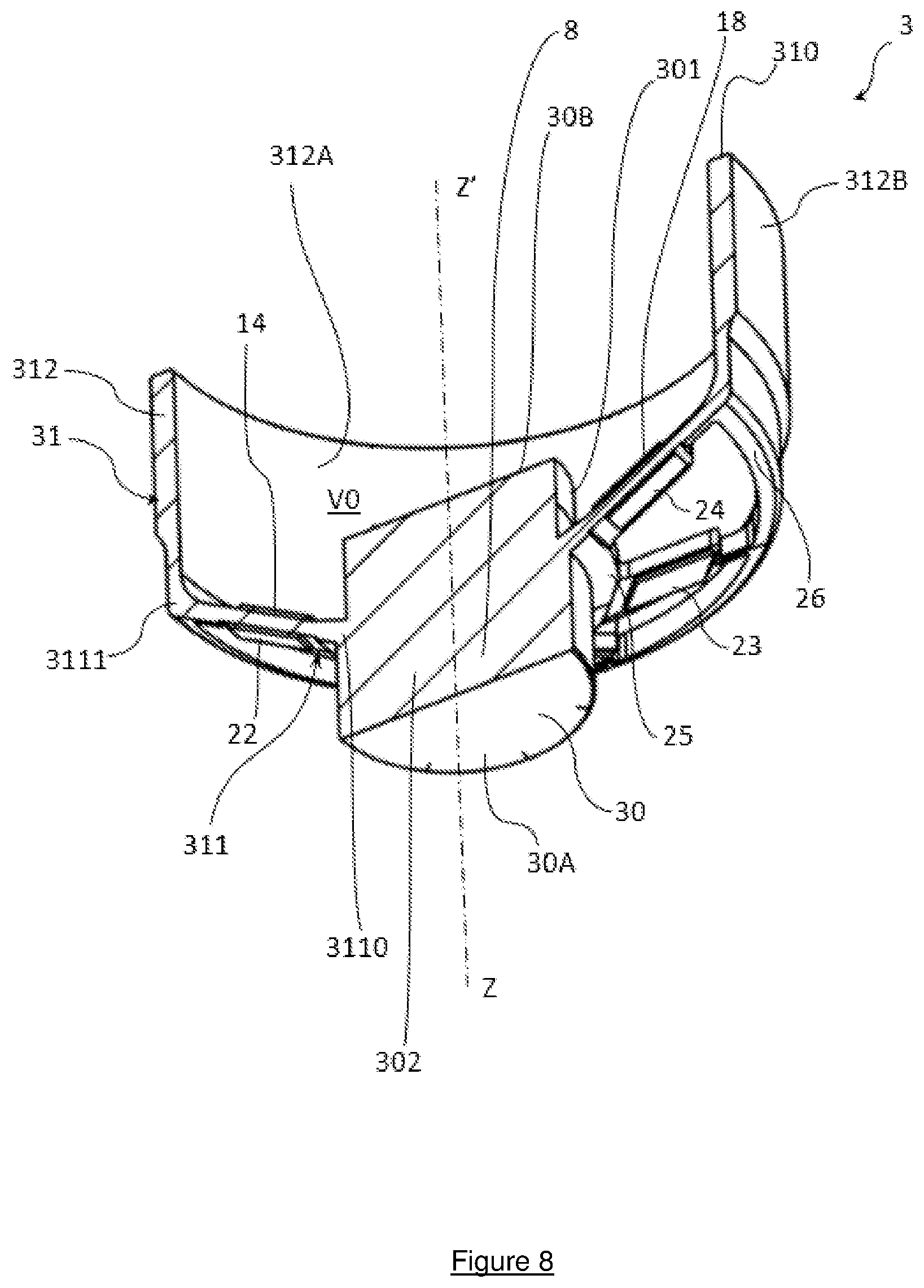 Patent US12618673 Figure 8 – Vibratory gyroscope sensor