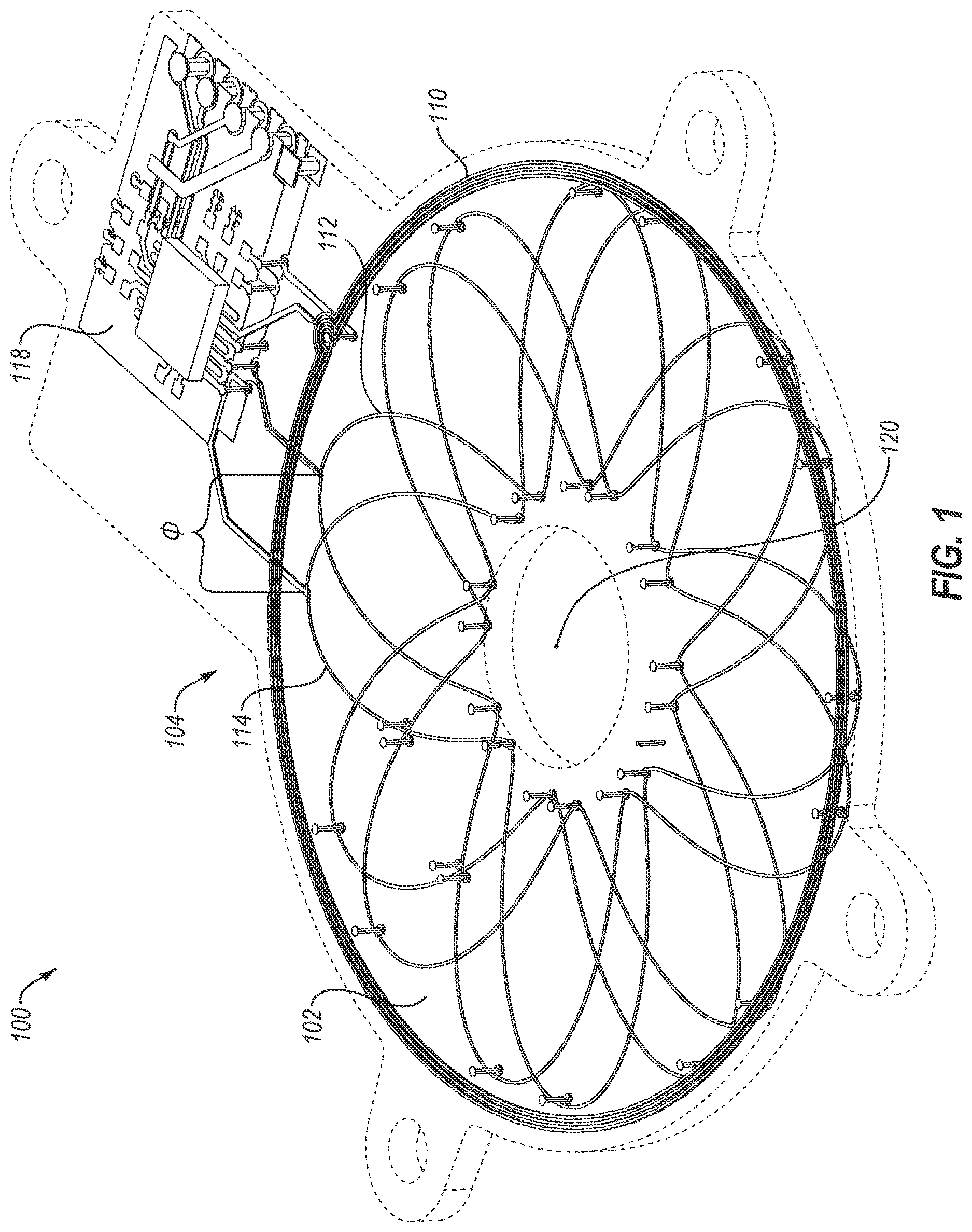 Patent US12618692 Figure 1 – Rotary inductive position sensing with 60° phase-shifted sense signals, and related apparatuses and methods