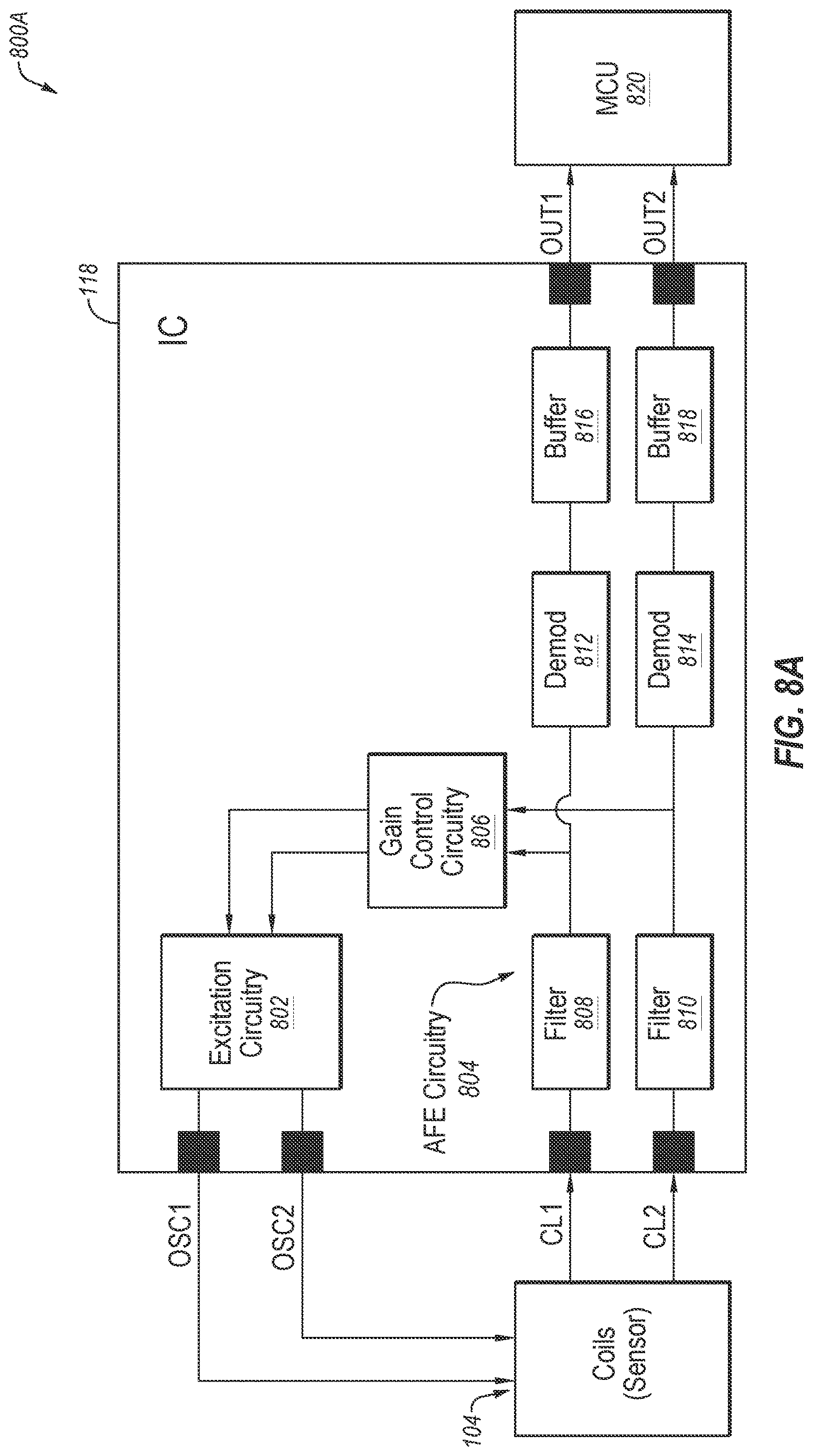 Patent US12618692 Figure 8 – Rotary inductive position sensing with 60° phase-shifted sense signals, and related apparatuses and methods