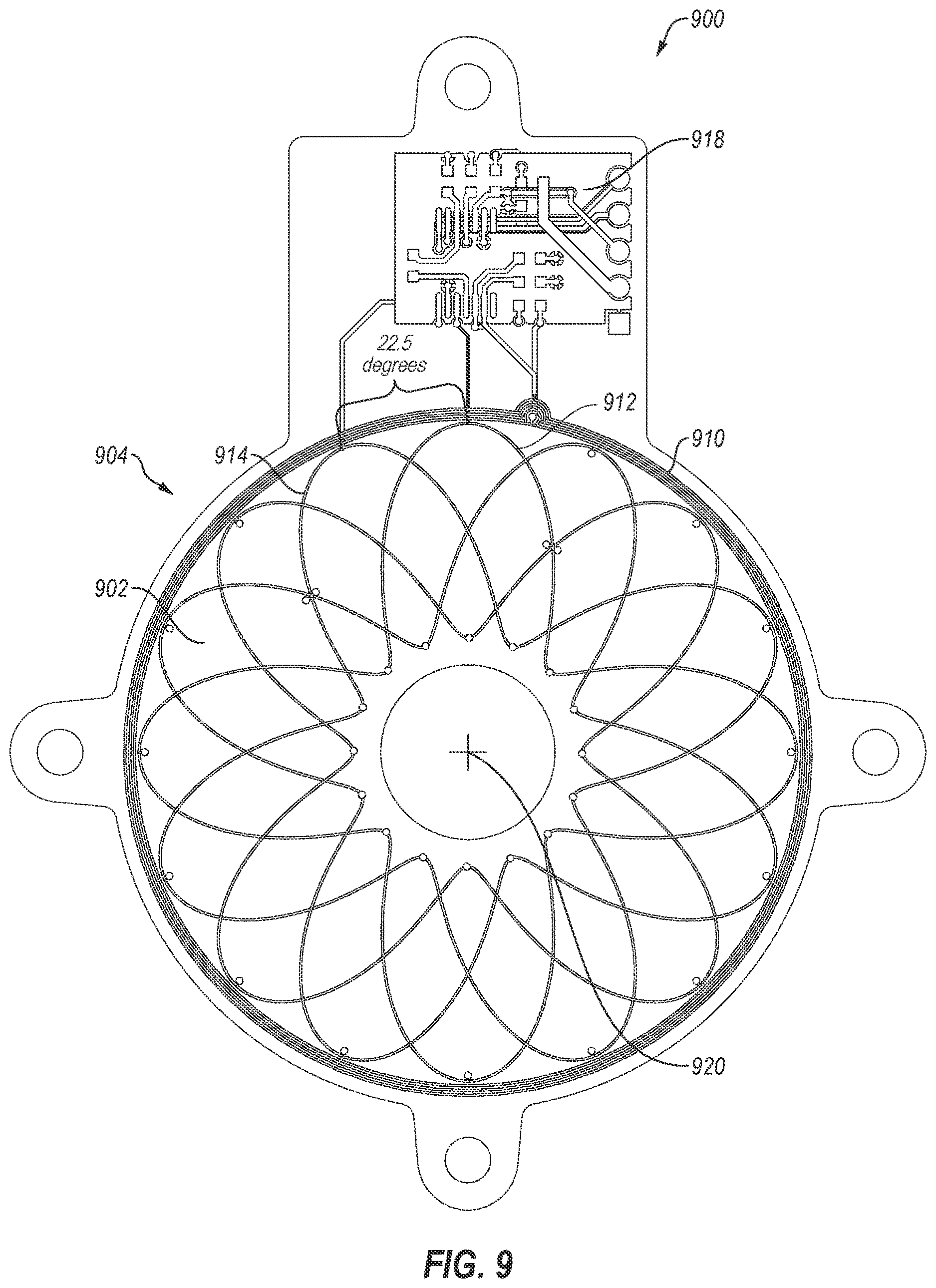 Patent US12618692 Figure 10 – Rotary inductive position sensing with 60° phase-shifted sense signals, and related apparatuses and methods