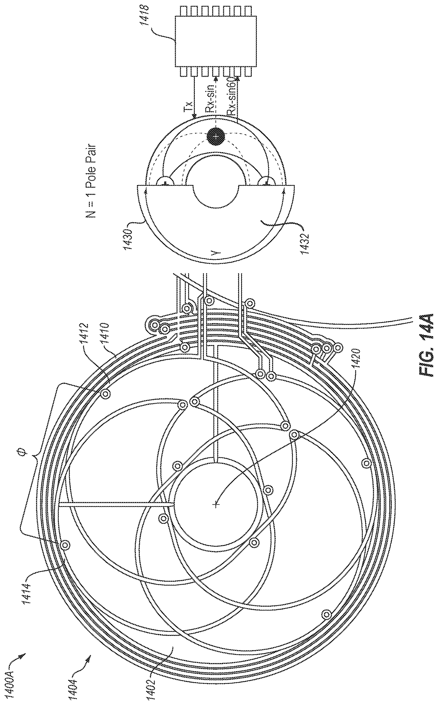 Patent US12618692 Figure 16 – Rotary inductive position sensing with 60° phase-shifted sense signals, and related apparatuses and methods
