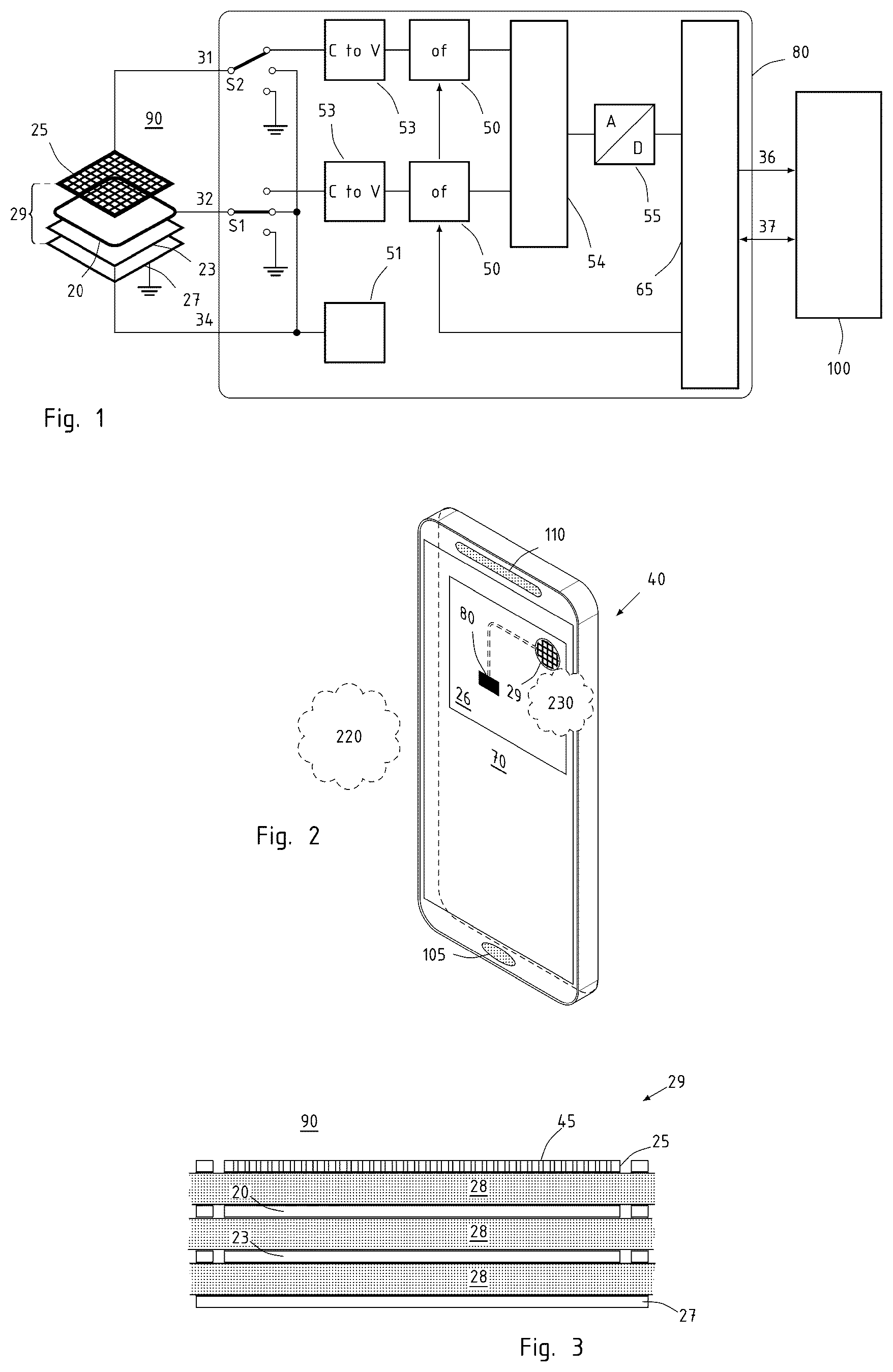 Patent US12618694 Figure 1 – Proximity sensor and antenna