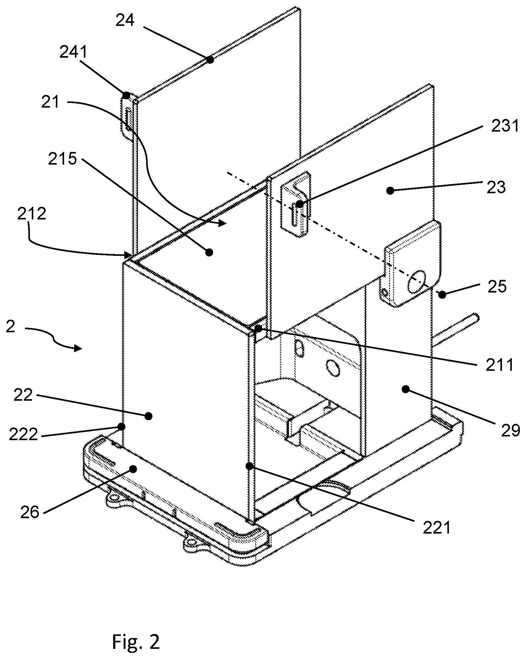 Patent US12618706 Figure 2 – Draft shield comprising a swiveling door