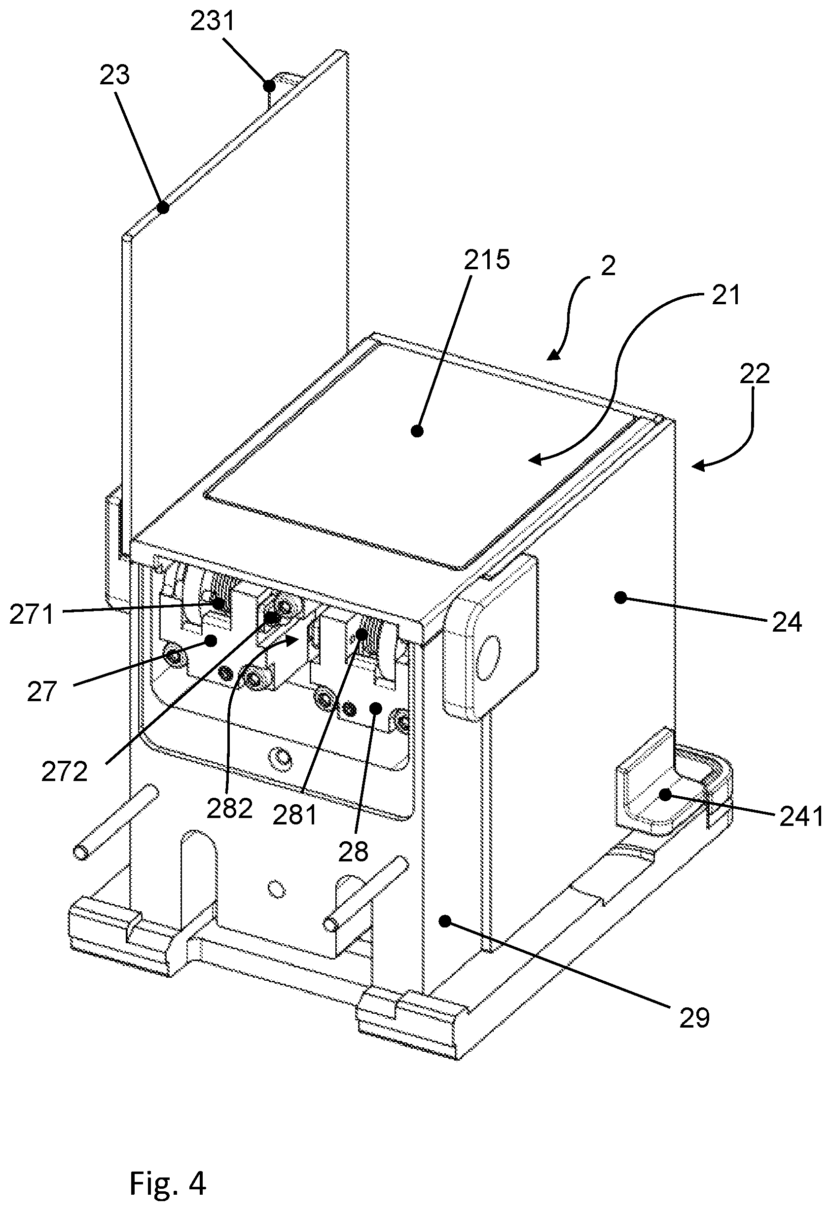 Patent US12618706 Figure 4 – Draft shield comprising a swiveling door