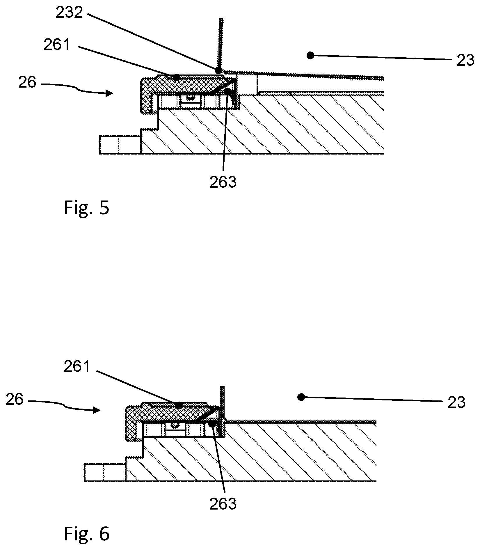 Patent US12618706 Figure 5 – Draft shield comprising a swiveling door