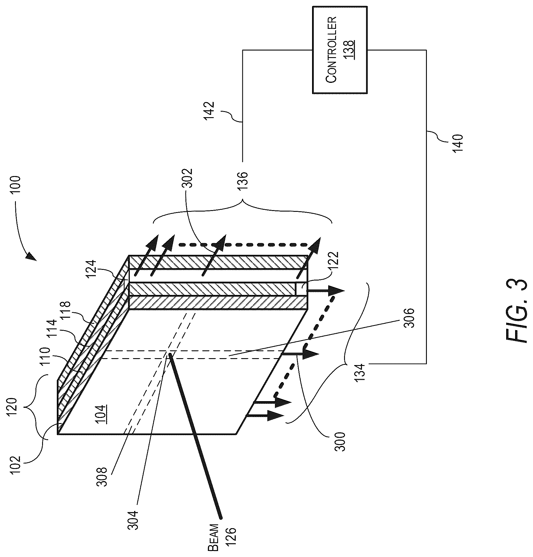 Patent US12618710 Figure 3 – Oscillating heat pipe based energy beam profiler and calorimeter