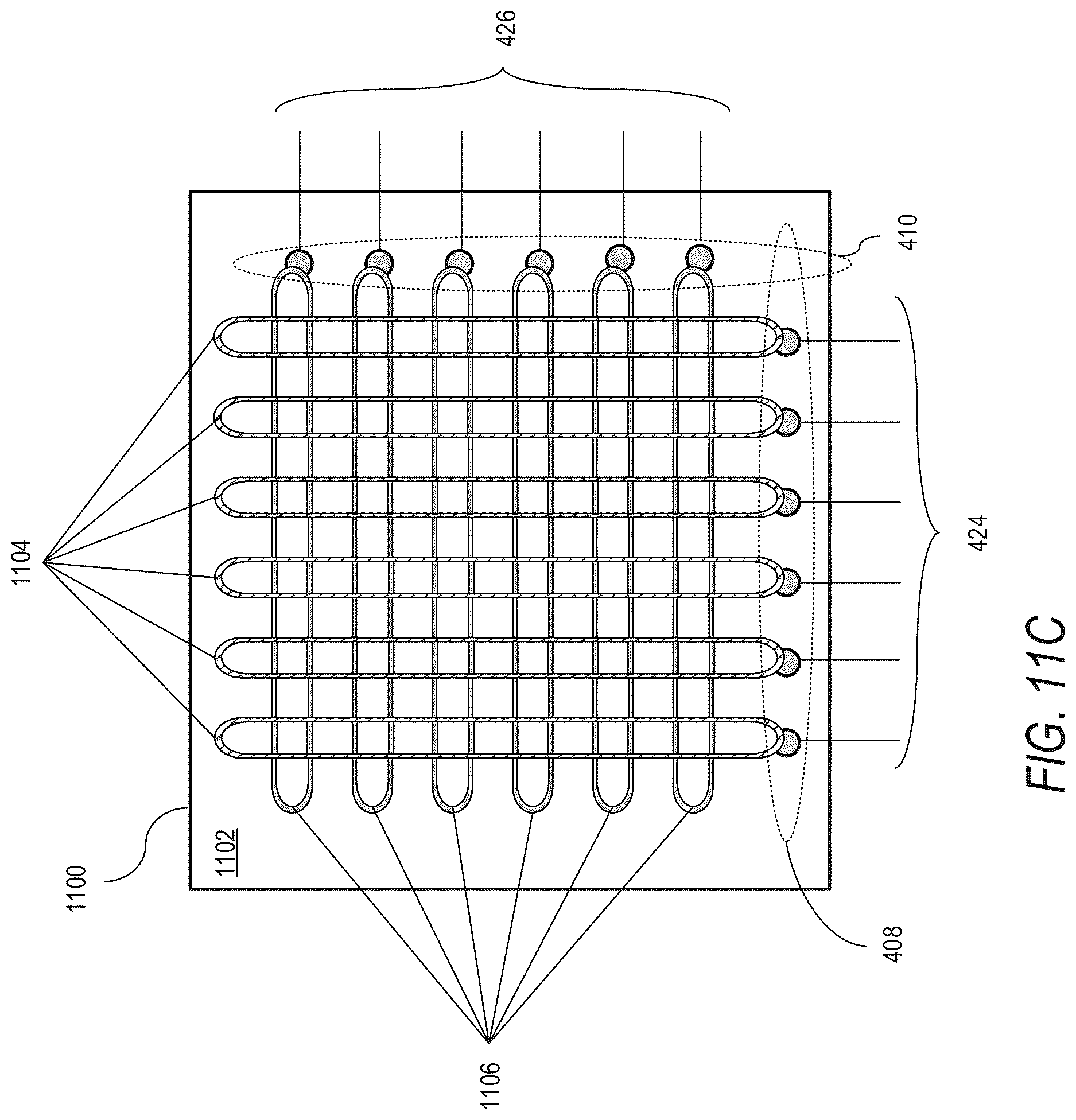 Patent US12618710 Figure 11 – Oscillating heat pipe based energy beam profiler and calorimeter