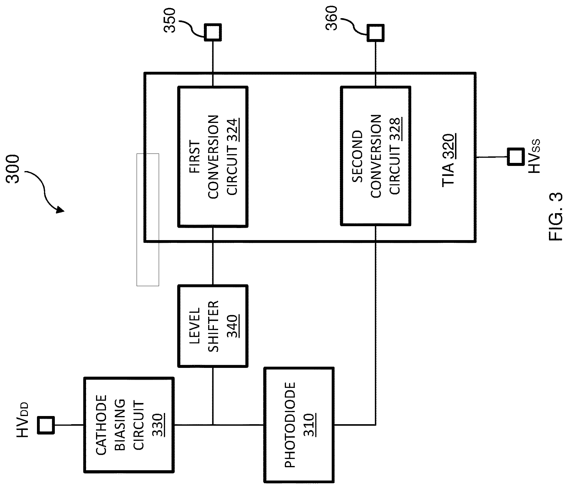Patent US12618712 Figure 3 – Differential transimpedance amplifier from a single photodiode