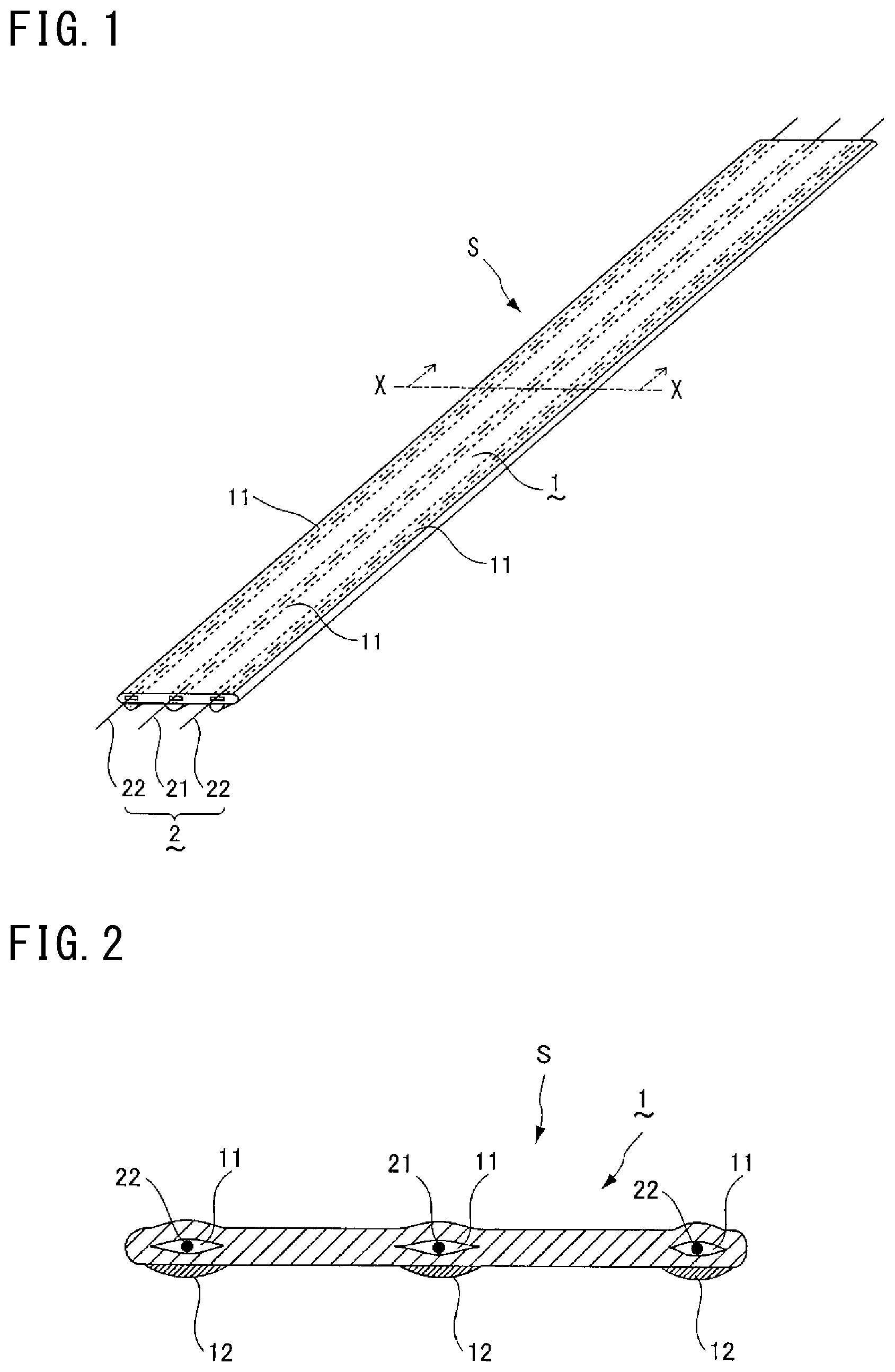 Patent US12618724 Figure 1 – Fabric-type sensor including fabric base material and a line-shaped sensor element and fabric-type sensor device