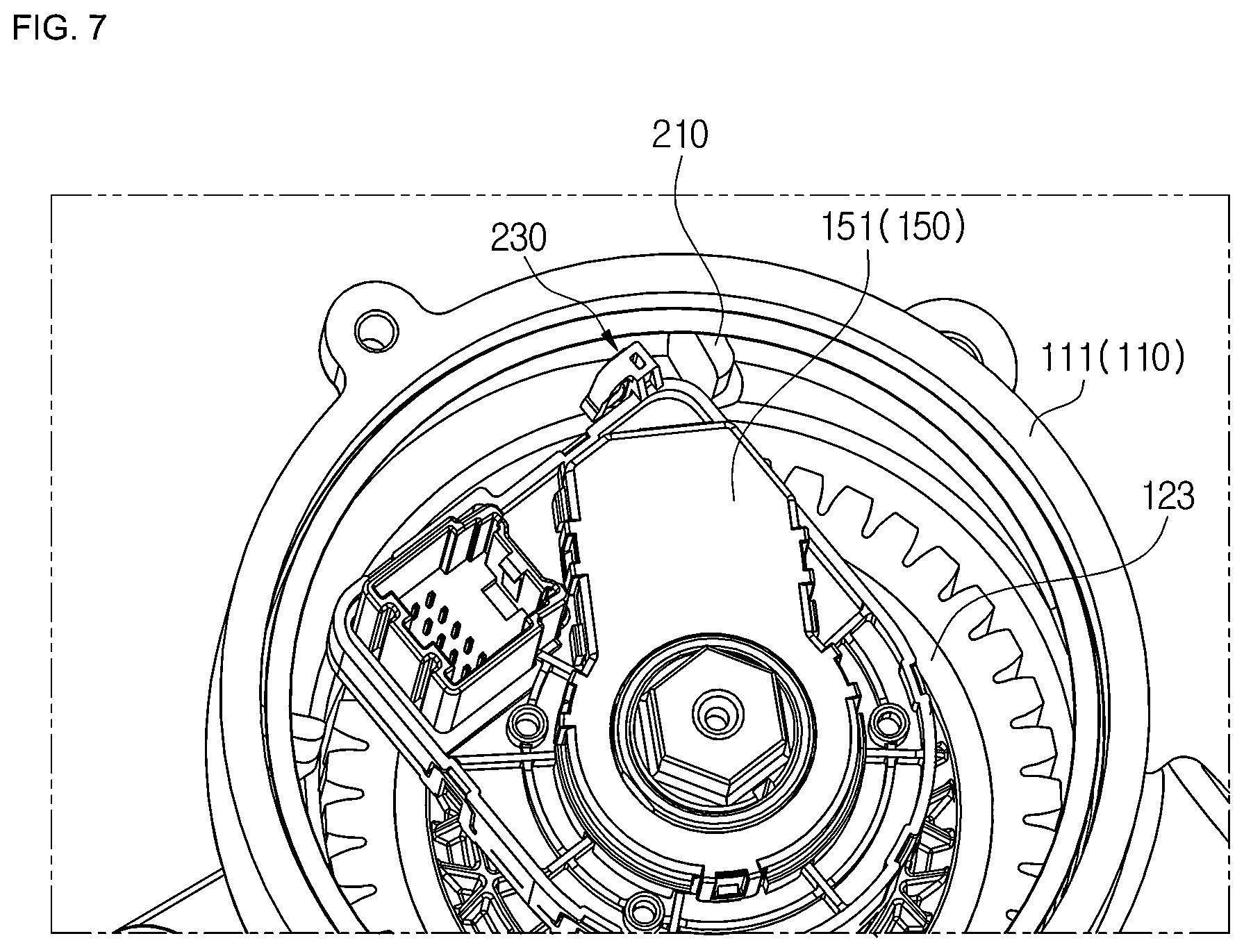 Patent US12618732 Figure 6 – Pinion sensor structure of steering apparatus and method of assembling pinion sensor structure of steering apparatus