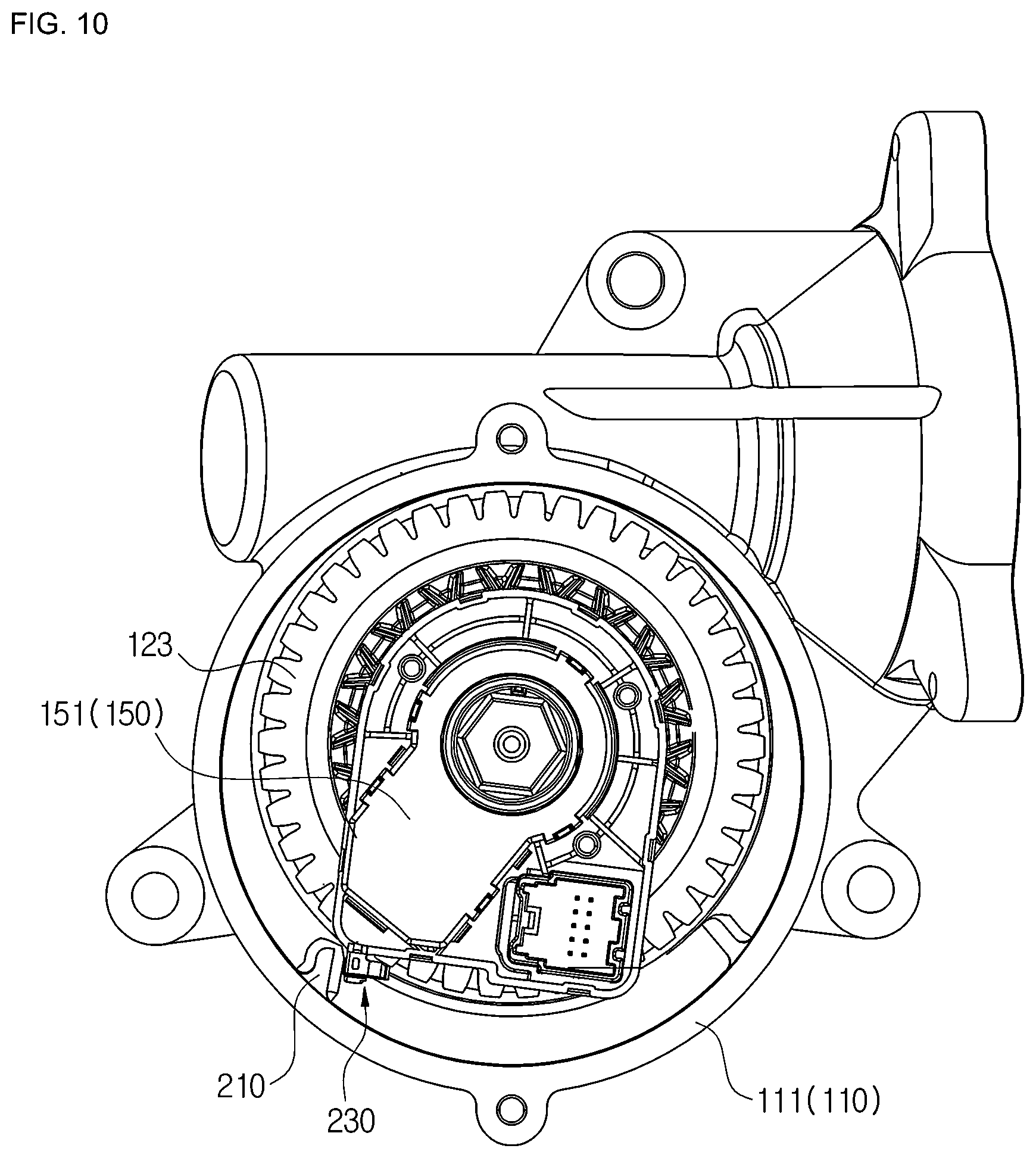 Patent US12618732 Figure 9 – Pinion sensor structure of steering apparatus and method of assembling pinion sensor structure of steering apparatus