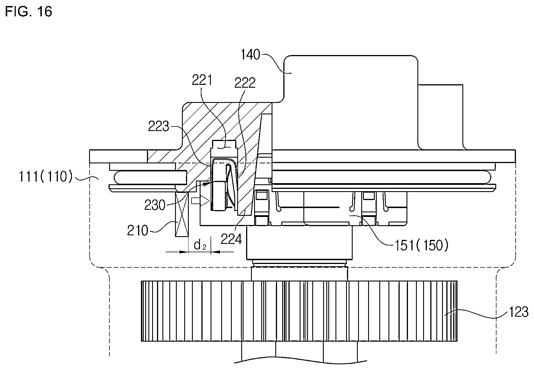 Patent US12618732 Figure 15 – Pinion sensor structure of steering apparatus and method of assembling pinion sensor structure of steering apparatus