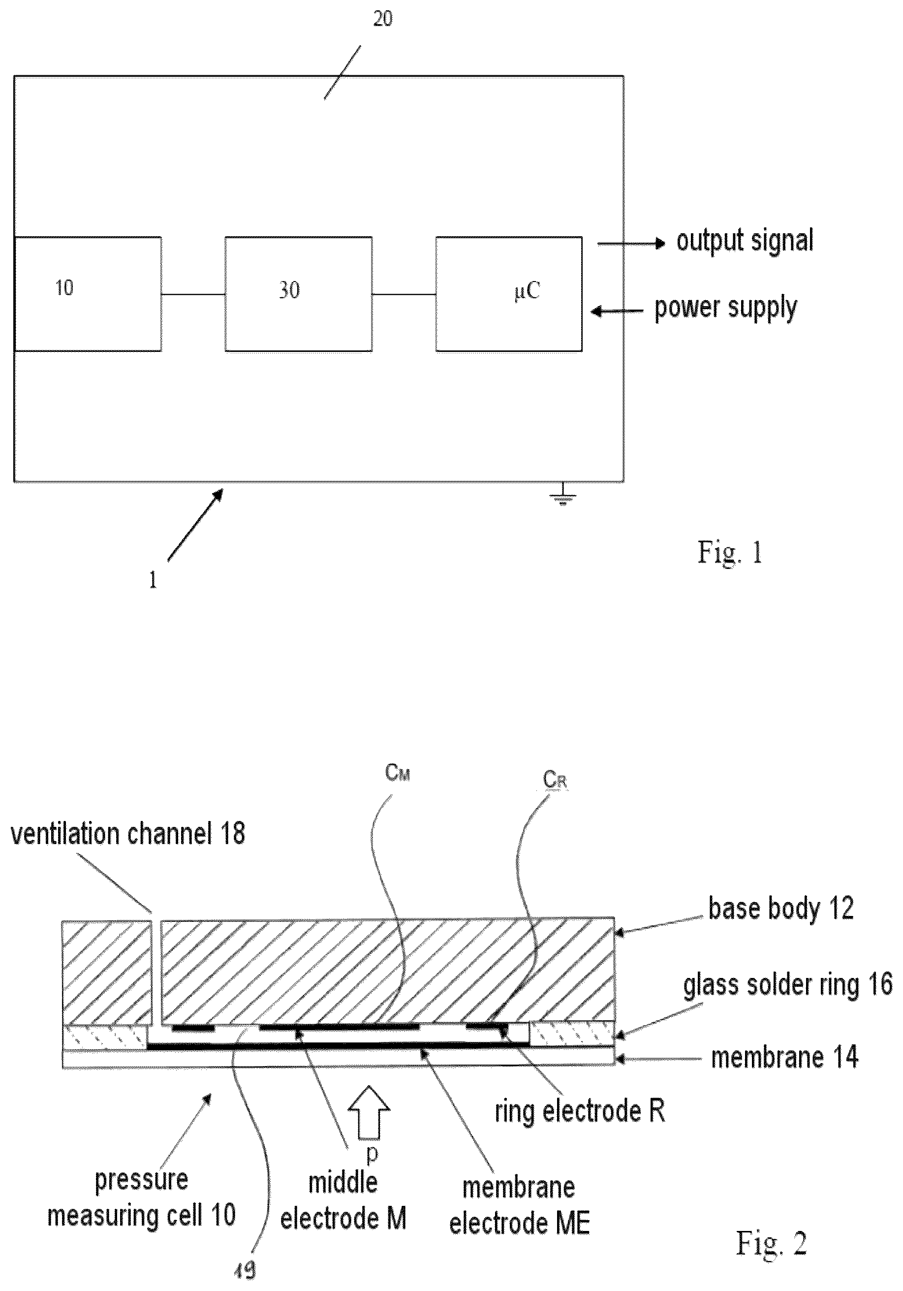Patent US12618735 — Method for monitoring the operation of a capacitive pressure measuring cell — Figure 1