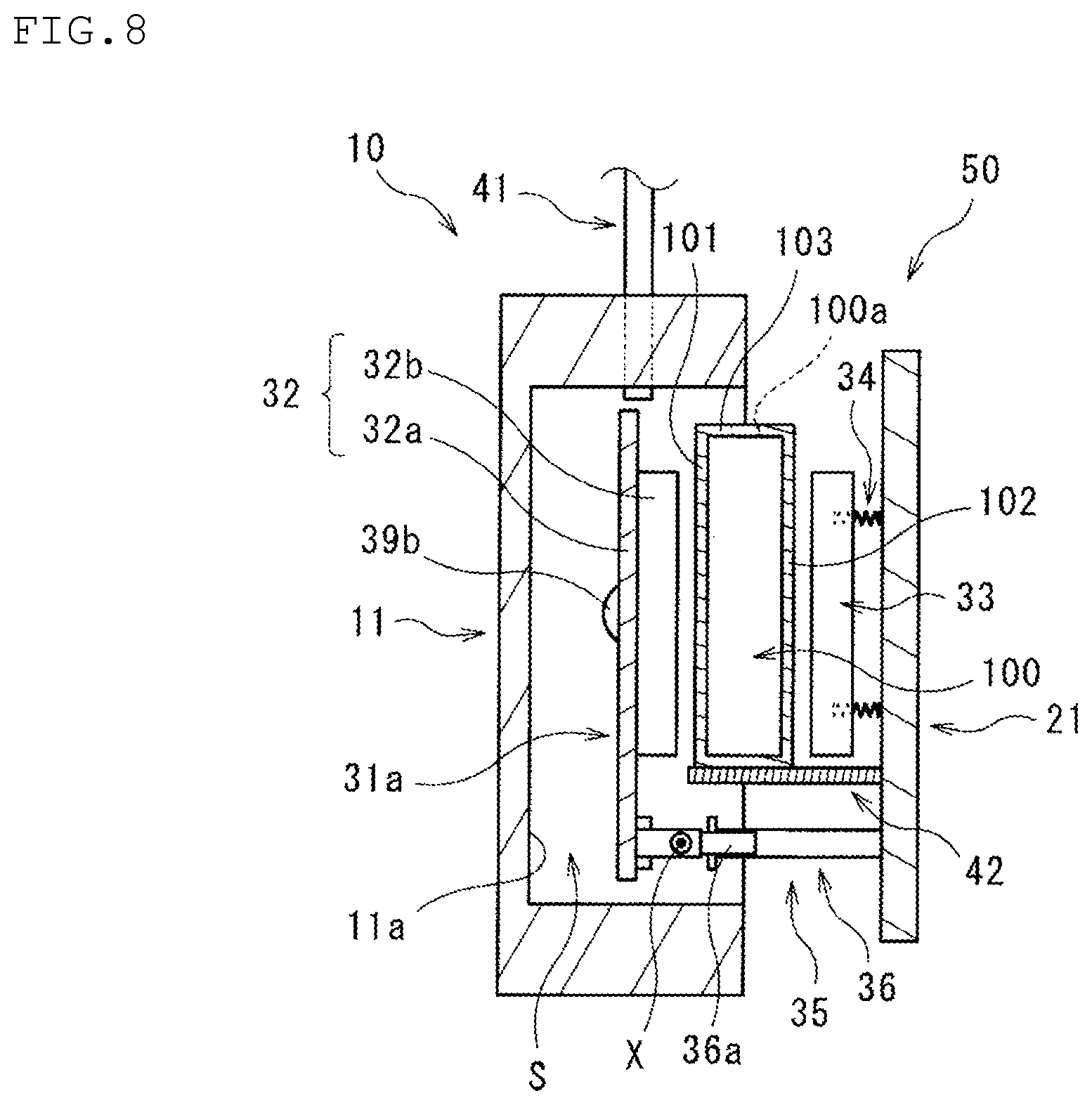 Patent US12618741 Figure 8 – Chamber, lid, and leak tester