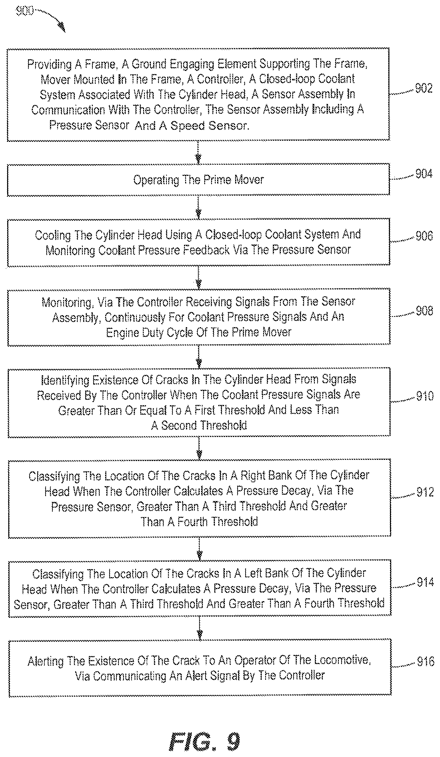 Patent US12618748 Figure 8 – Cylinder head crack detection system