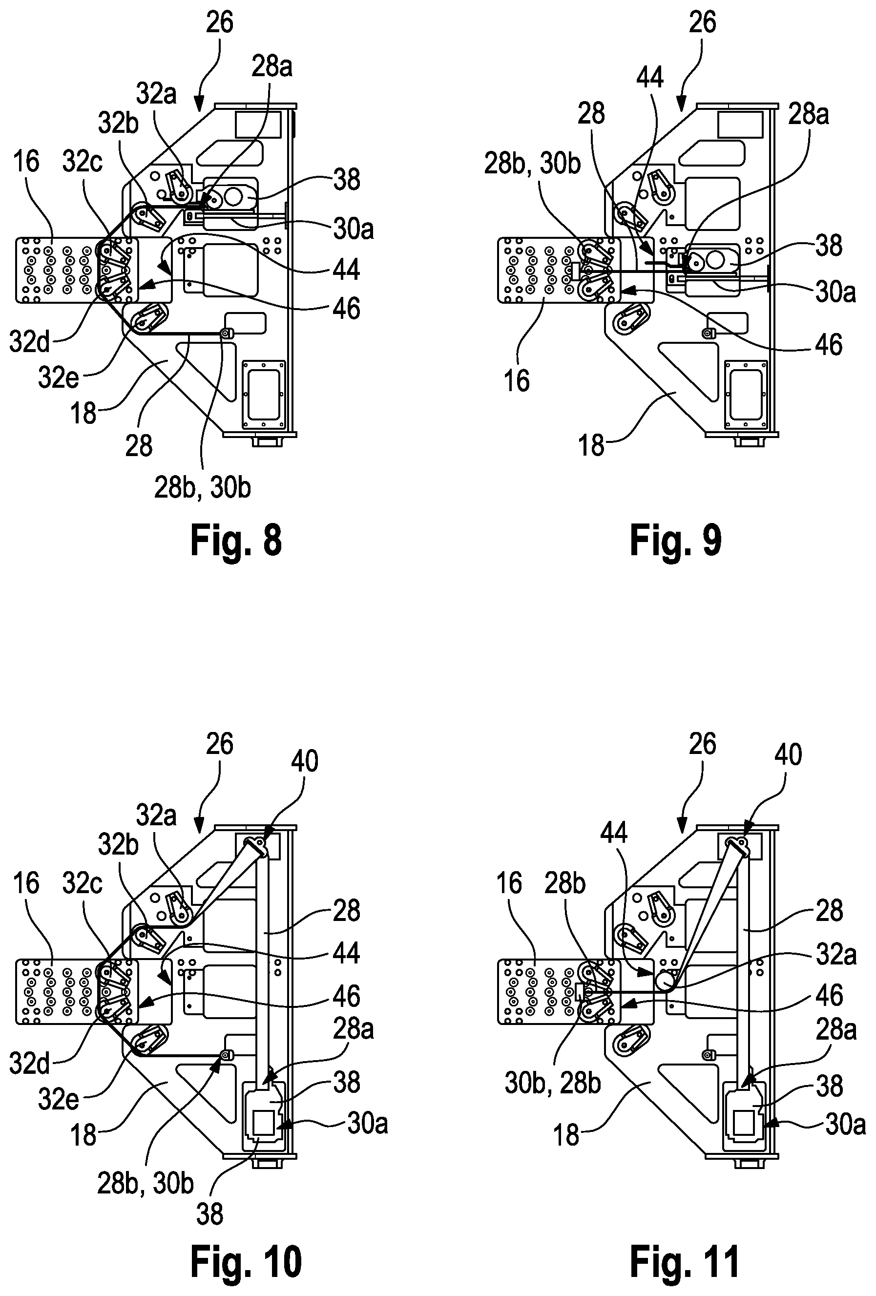 Patent US12618760 Figure 5 – Test rig and test setup for testing a safety belt system and/or for testing components of a safety belt system, and method for operating a test rig
