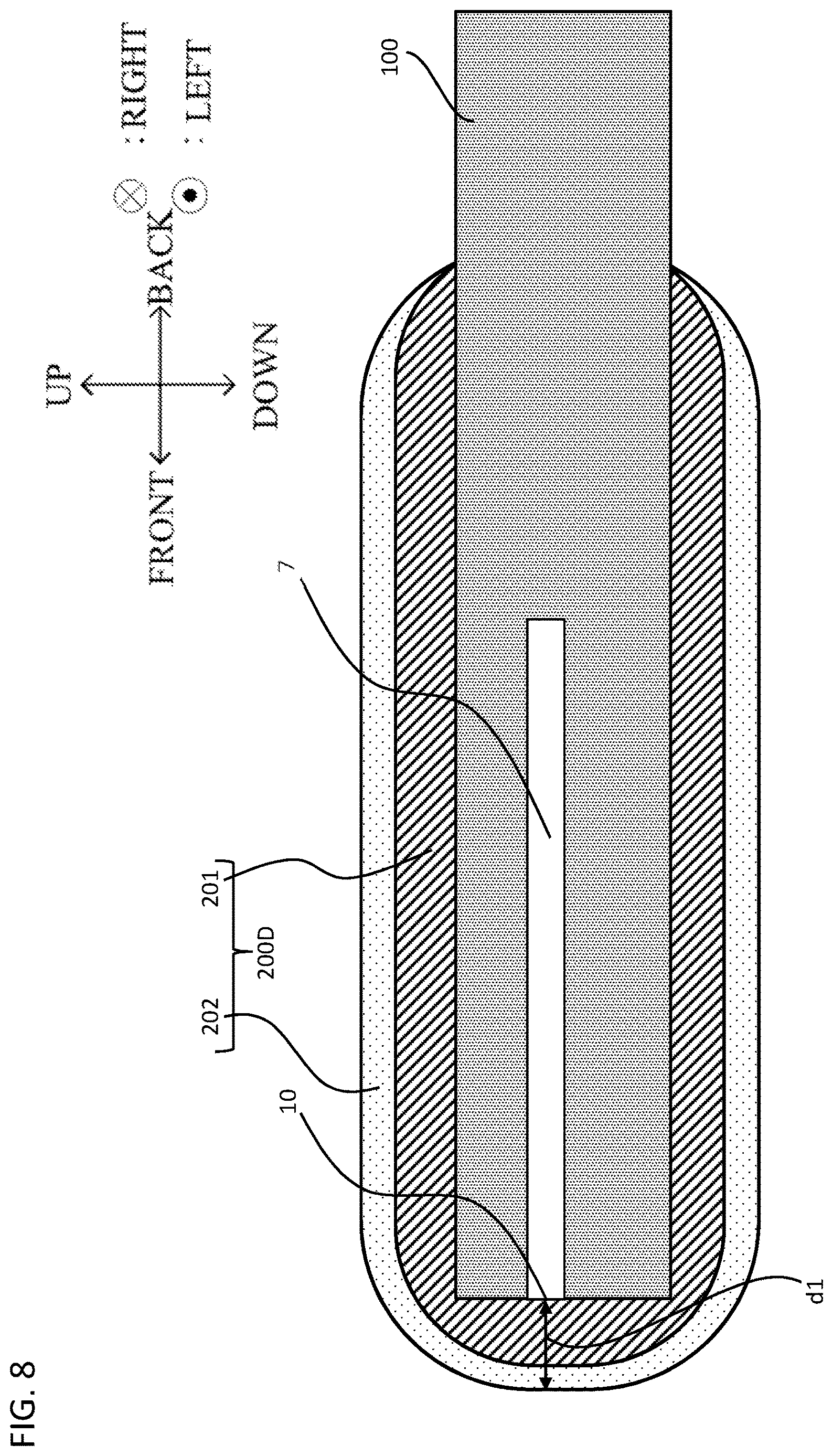 Patent US12618798 Figure 8 – Gas sensor element and gas sensor
