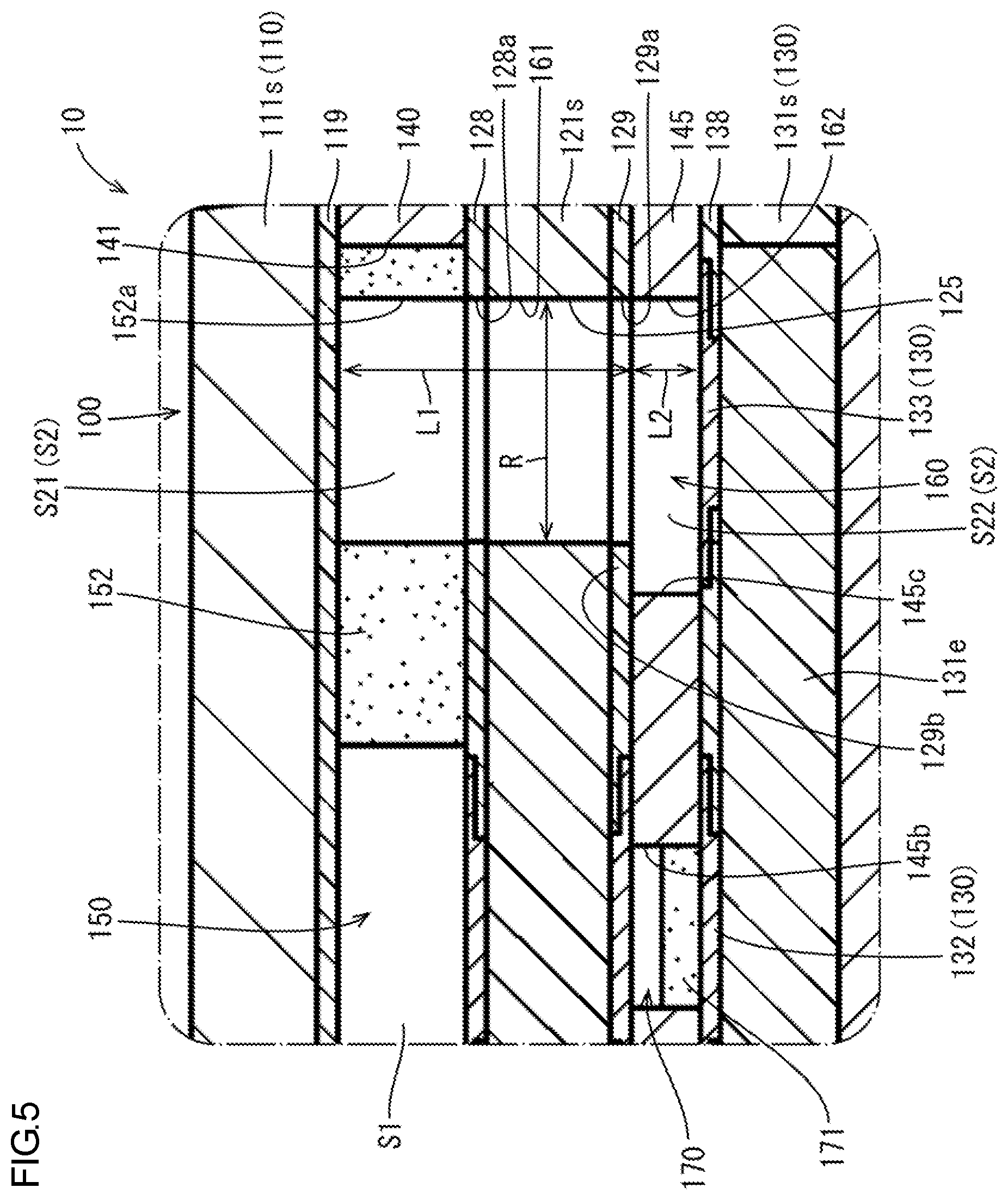 Patent US12618800 Figure 5 – Gas sensor element and gas sensor