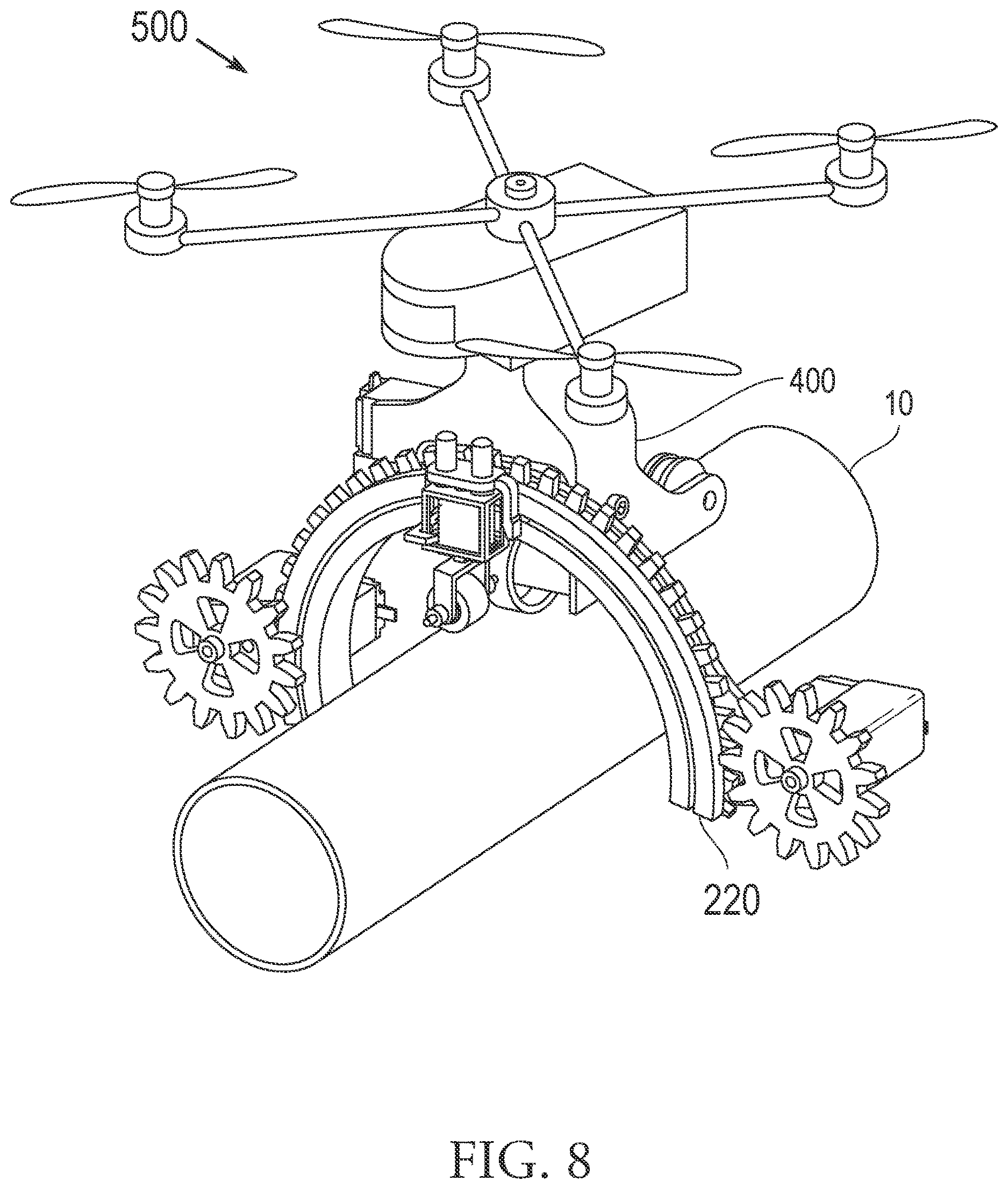 Patent US12618807 Figure 6 – Half ring gear mechanism for ultrasound inspection