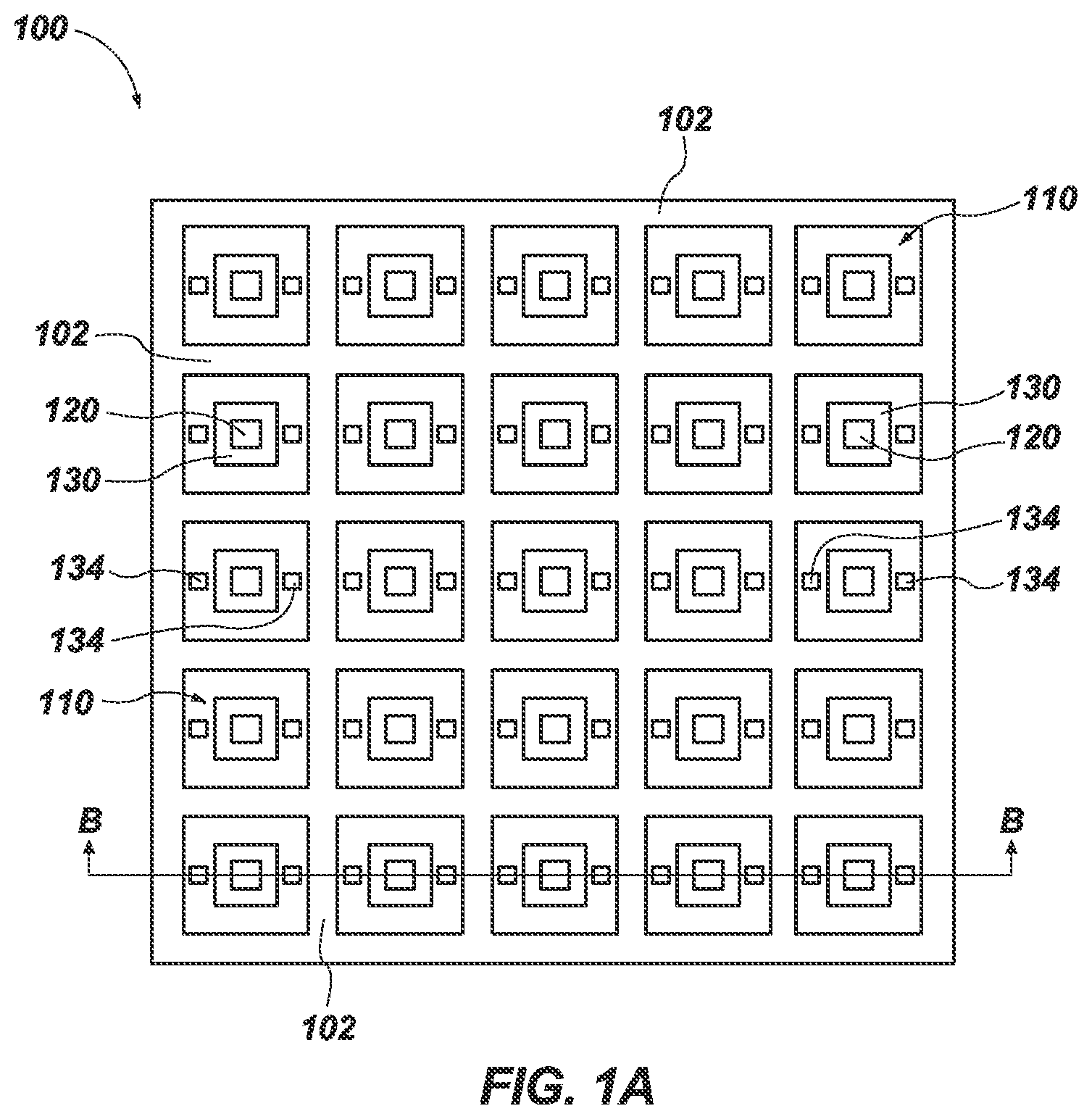 Patent US12618818 Figure 1 – Arrays of gas sensor device packages, and related methods