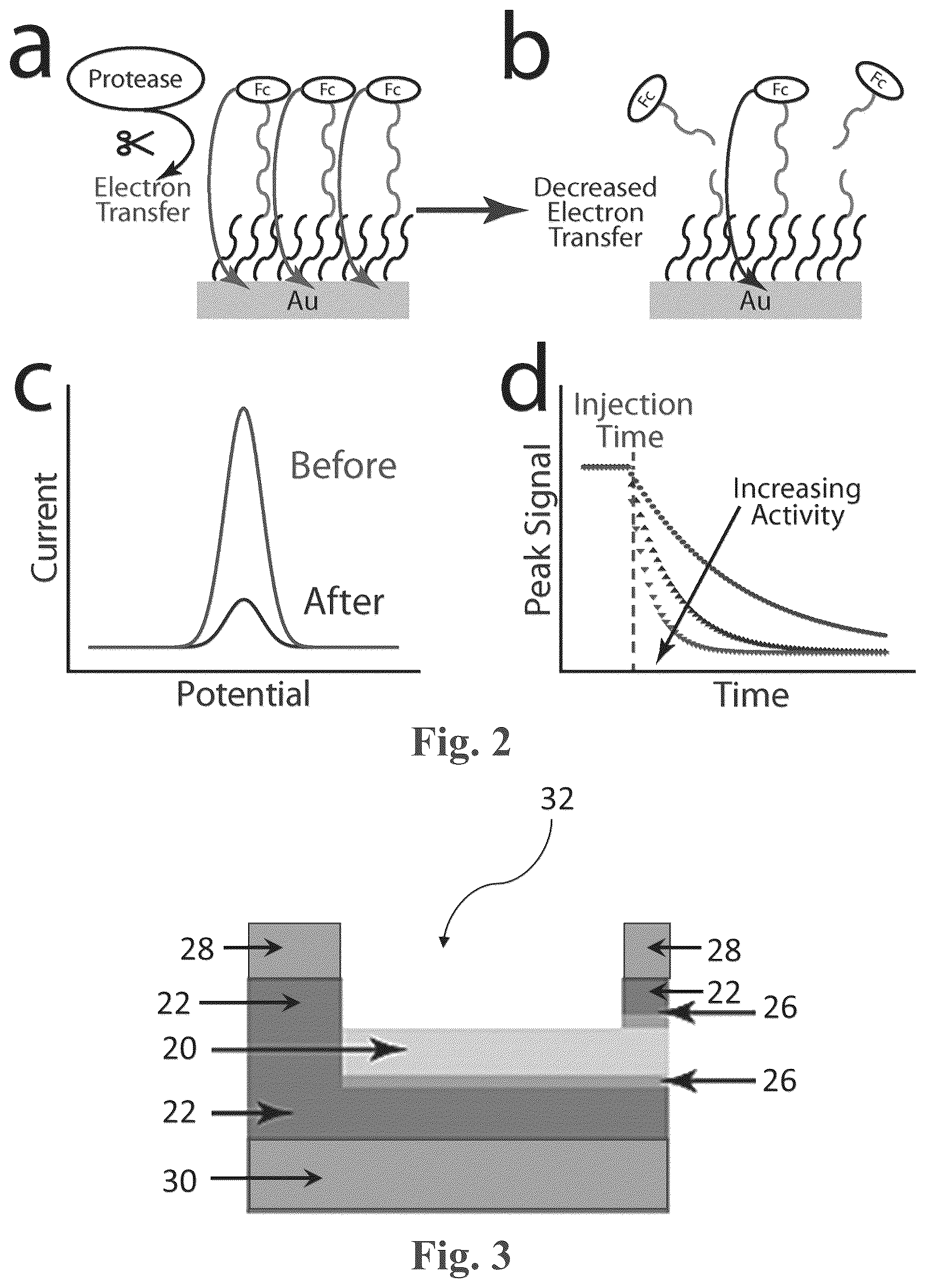 Patent US12618835 Figure 2 – Multiplex microelectrode array for detection of proteases as biomarkers
