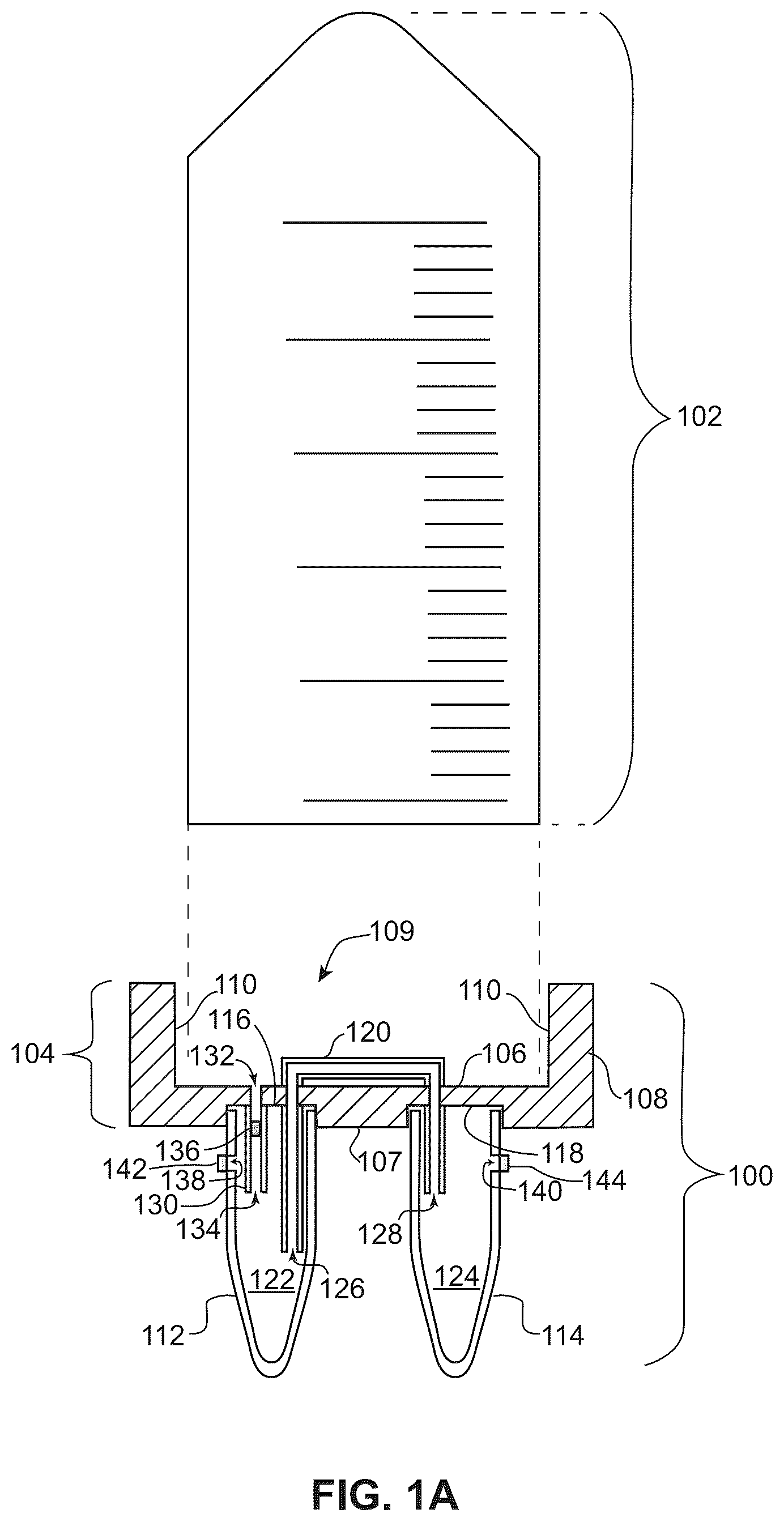 Patent US12618861 Figure 1 – Sample preparation and test lid for automated analysis of biological and chemical samples