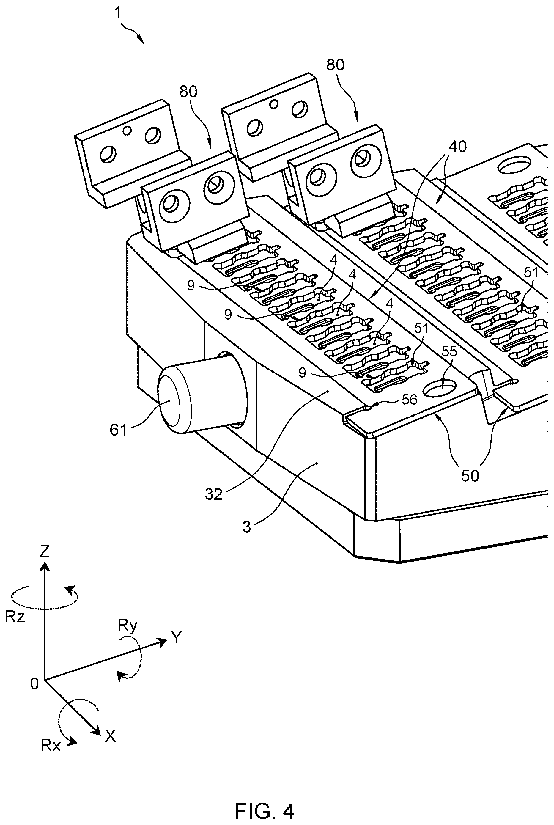 Patent US12618868 Figure 4 – Cassette for holding a probe
