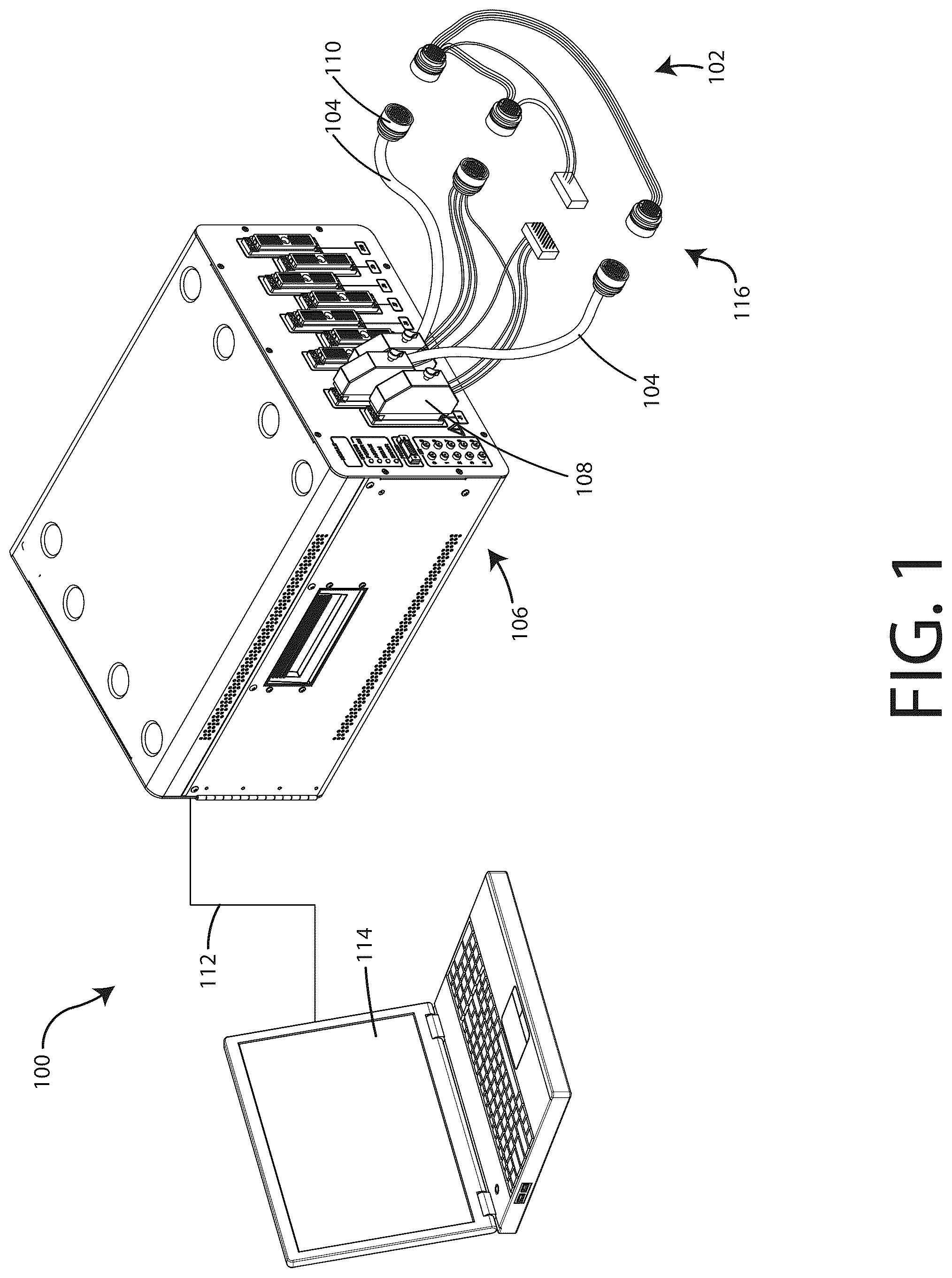 Patent US12618873 Figure 1 – Partailly guarded switching matrix for automatic electronic test equipment