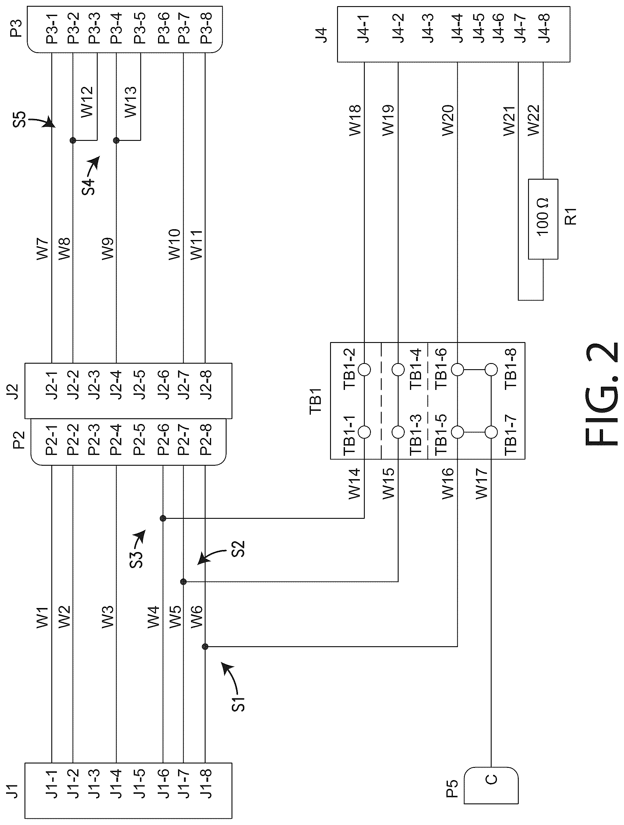 Patent US12618873 Figure 2 – Partailly guarded switching matrix for automatic electronic test equipment