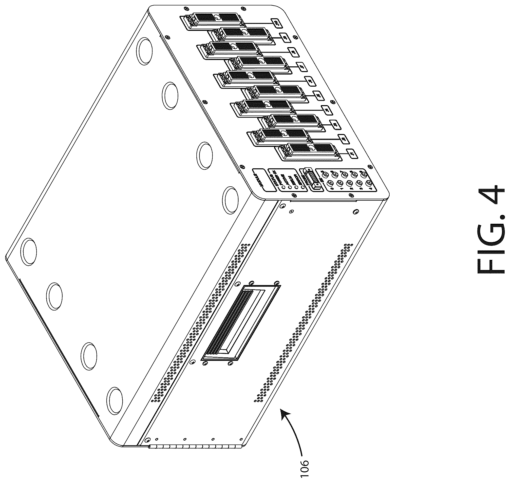 Patent US12618873 Figure 4 – Partailly guarded switching matrix for automatic electronic test equipment