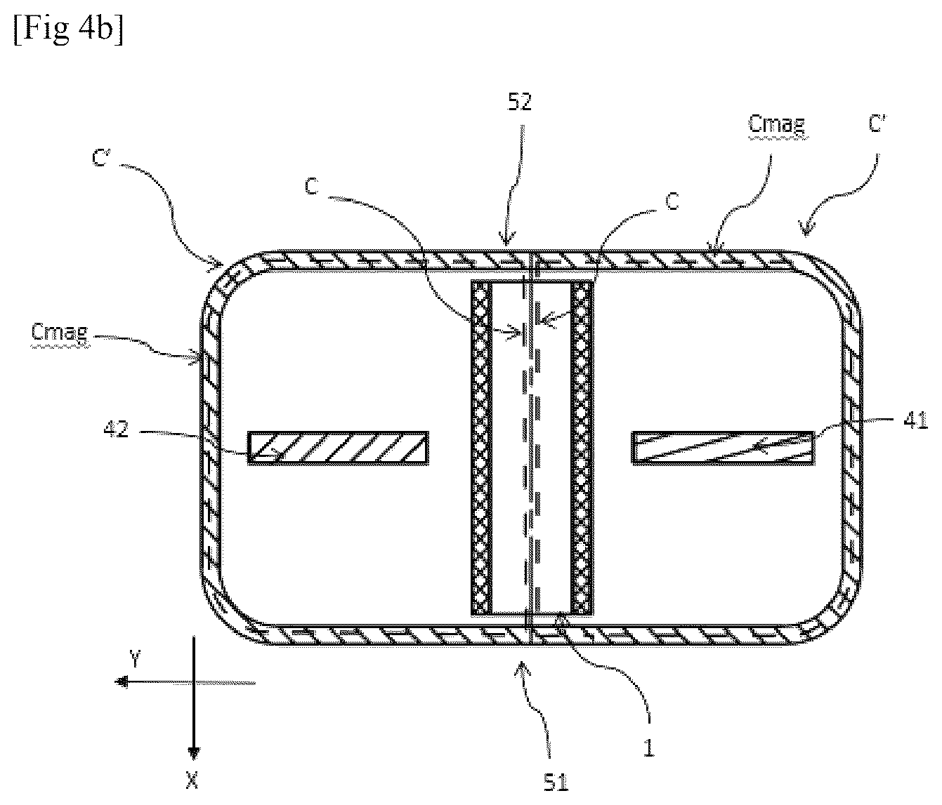 Patent US12618876 Figure 4 – Superparamagnetic transducer and corresponding magnetic field flow sensor for measuring a direct current