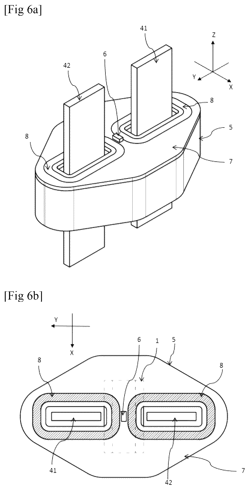 Patent US12618876 Figure 6 – Superparamagnetic transducer and corresponding magnetic field flow sensor for measuring a direct current