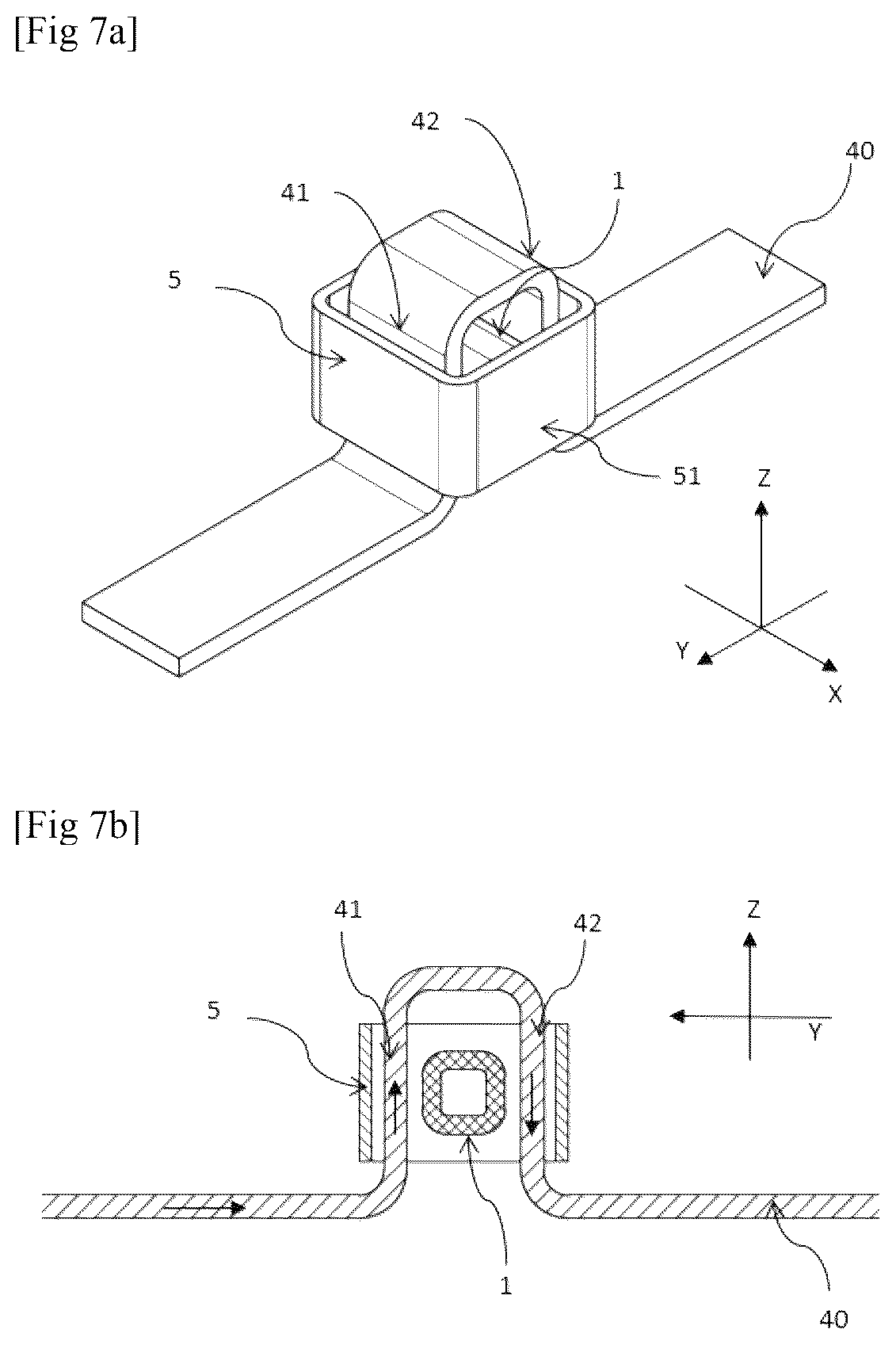 Patent US12618876 Figure 7 – Superparamagnetic transducer and corresponding magnetic field flow sensor for measuring a direct current