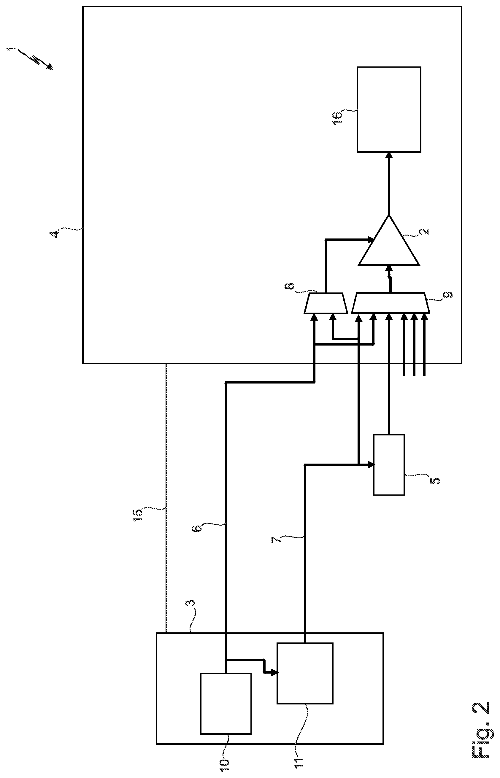 Patent US12618881 Figure 2 – Device and method for ratiometric measurement of voltages for an analog-digital-converter