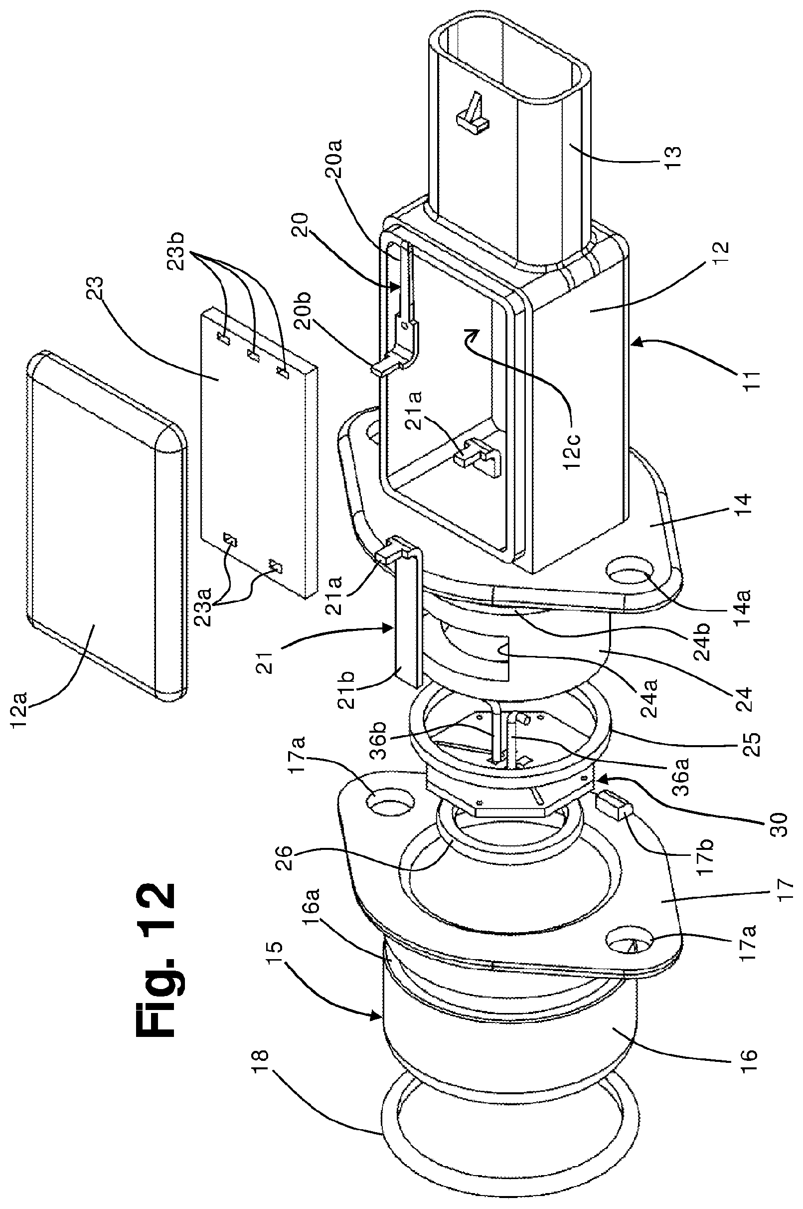 Patent US12618891 Figure 5 – Sensor device for monitoring the dielectric strength of a dielectric fluid, in particular a fluid for the thermal conditioning of a battery