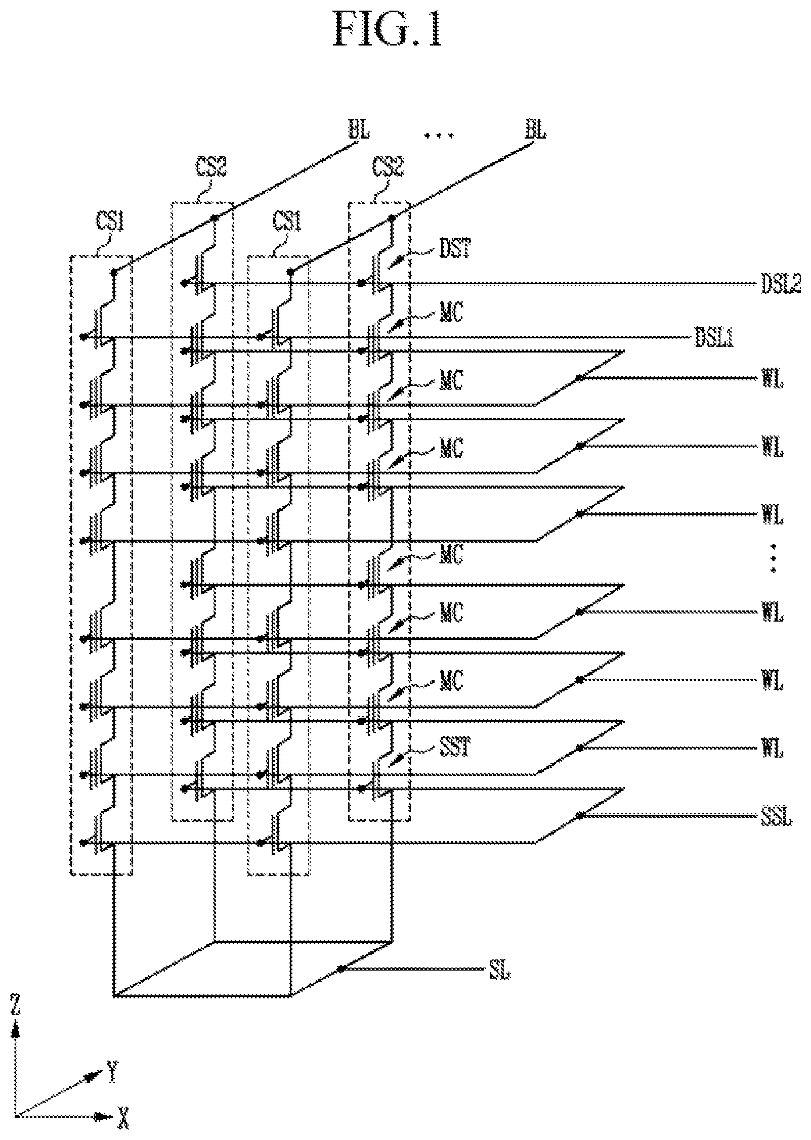 Patent US12618893 Figure 1 – Apparatus and method of measuring reliability for flash memory material through a current measurement