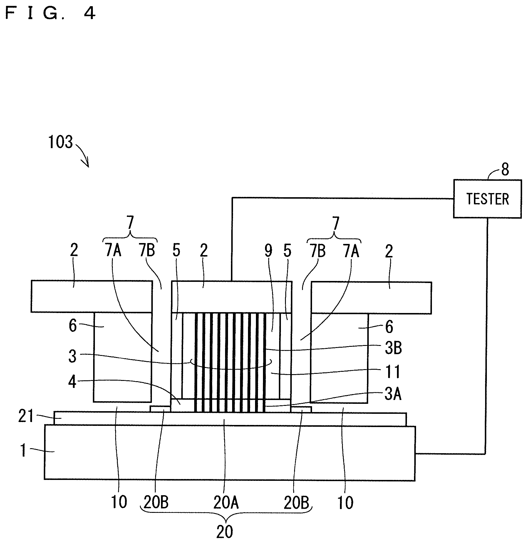 Patent US12618897 Figure 4 – Test apparatus for semiconductor device and method of manufacturing semiconductor device