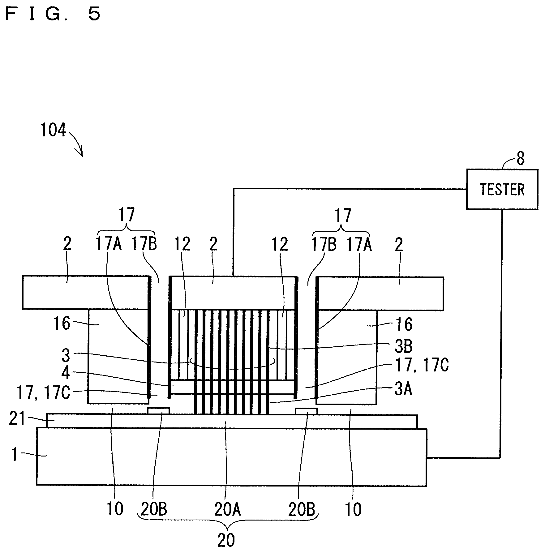 Patent US12618897 Figure 5 – Test apparatus for semiconductor device and method of manufacturing semiconductor device