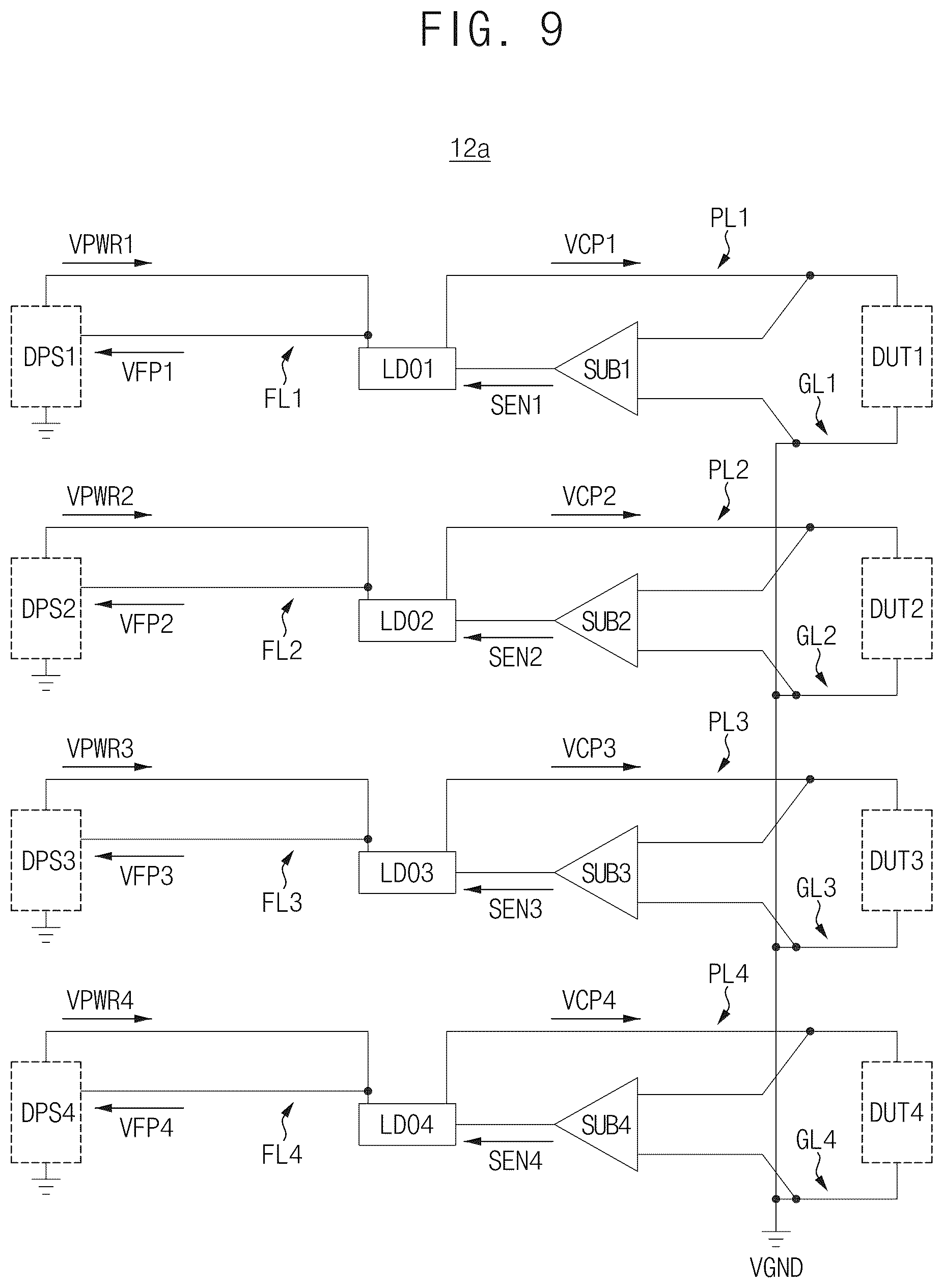 Patent US12618902 Figure 13 – Probe card including power compensation circuit and test system including the same
