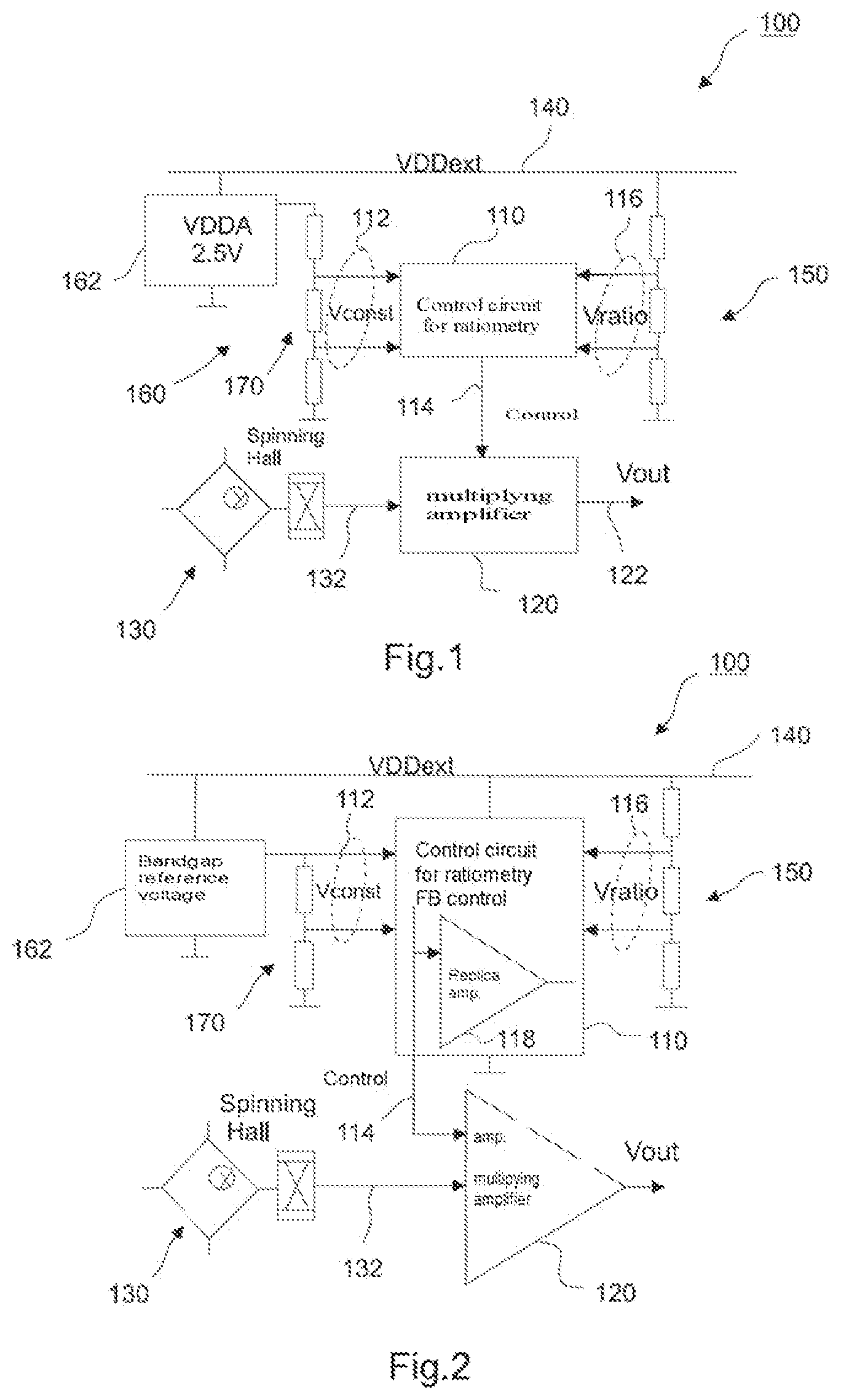 Patent US12618920 Figure 1 – Ratiometric sensor circuit