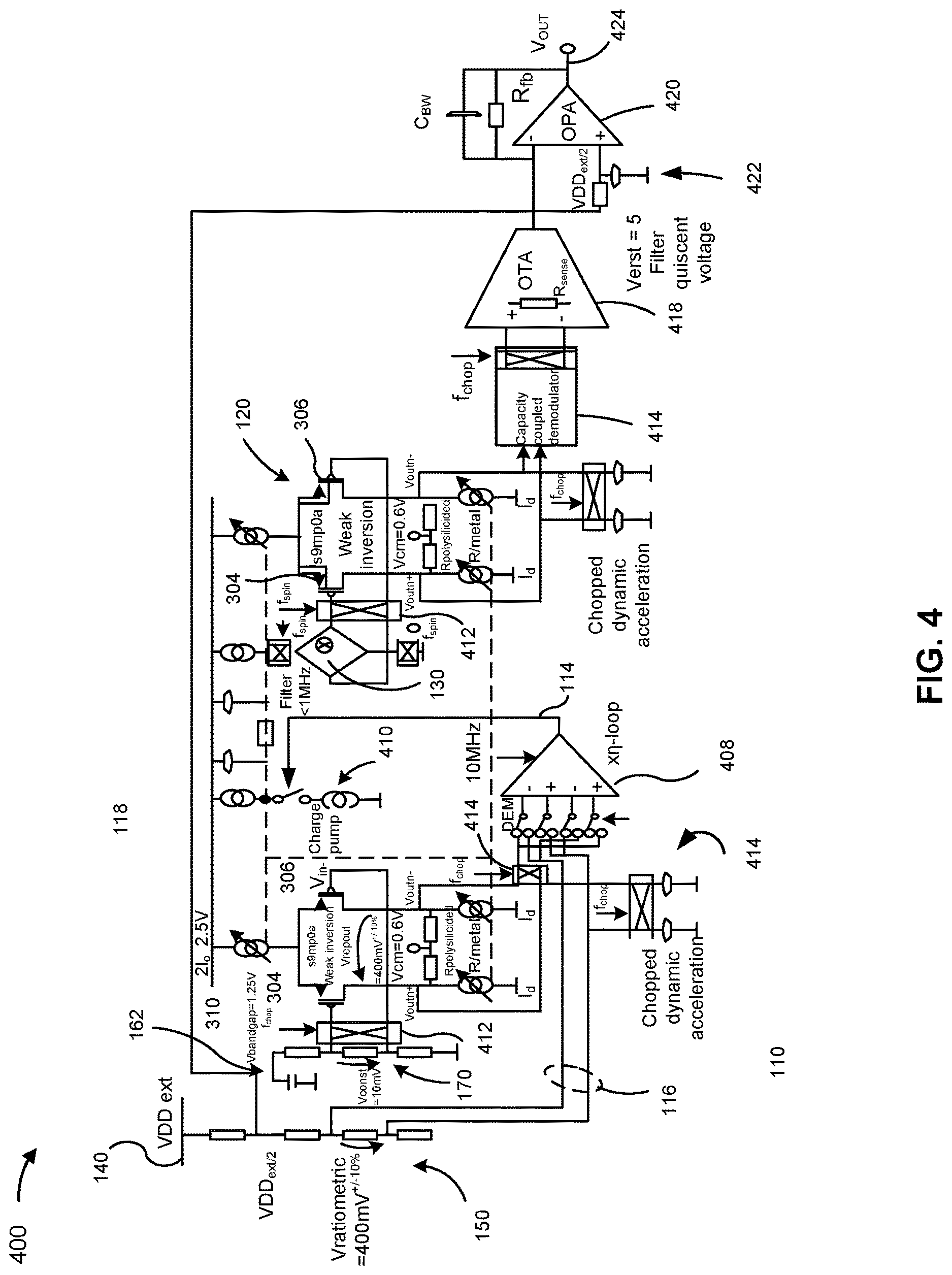 Patent US12618920 Figure 3 – Ratiometric sensor circuit