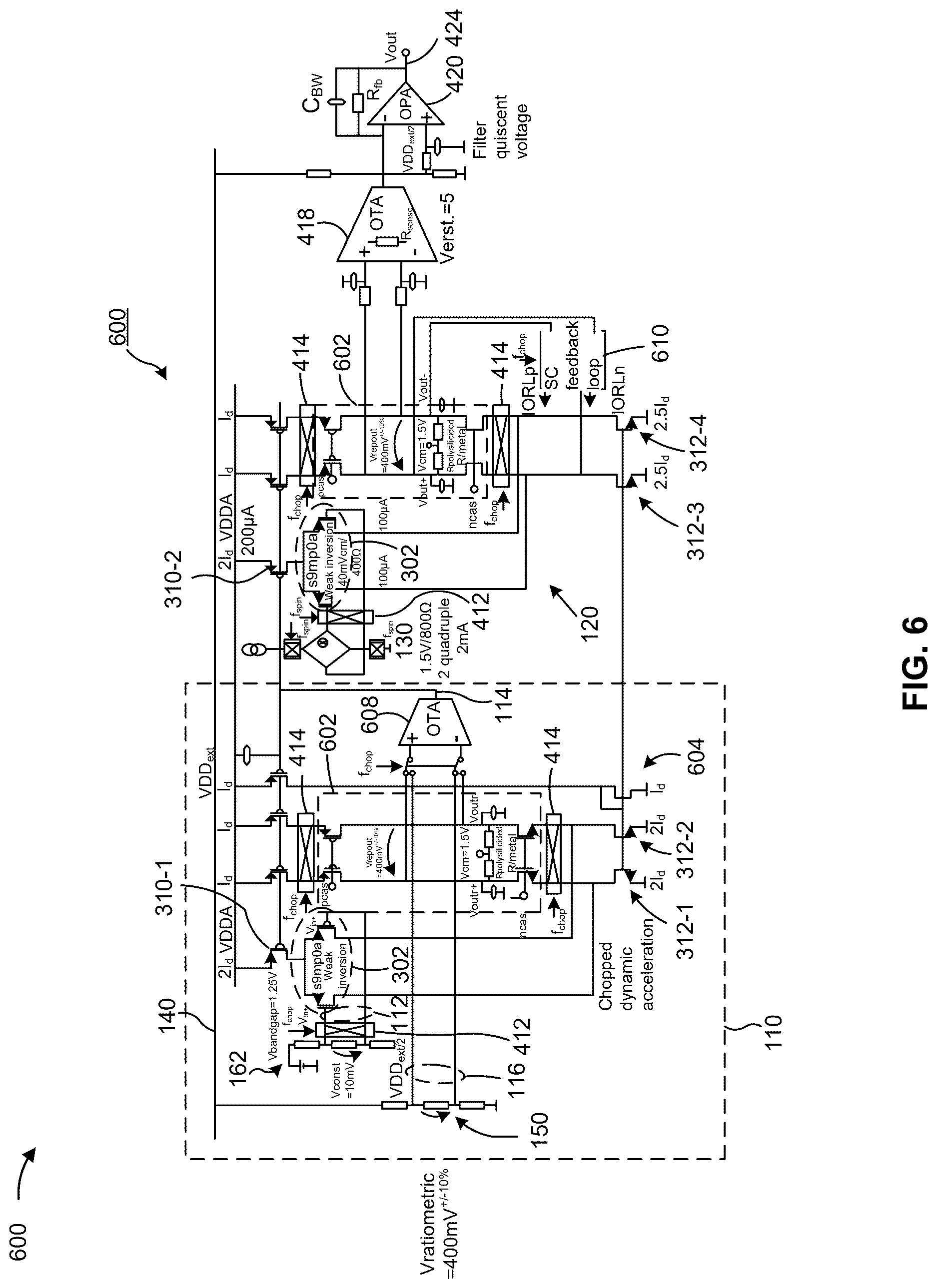 Patent US12618920 Figure 5 – Ratiometric sensor circuit