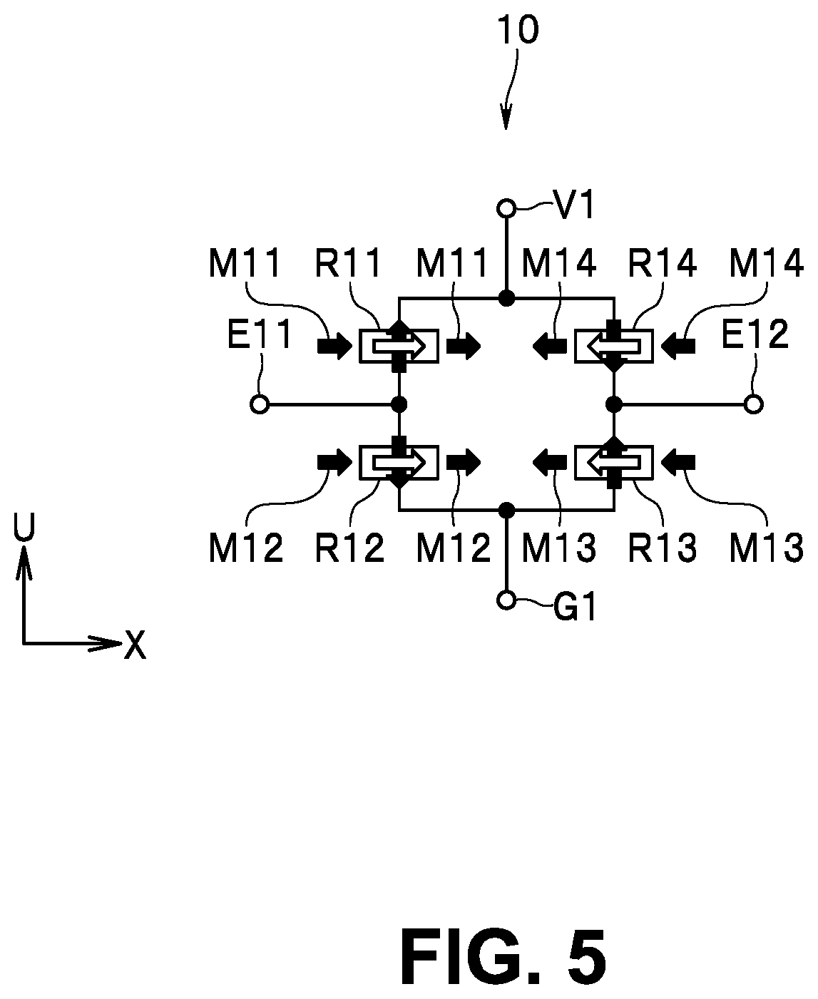 Patent US12618921 Figure 5 – Magnetic sensor including magnetic detection element and magnetic field generator disposed on inclined surface