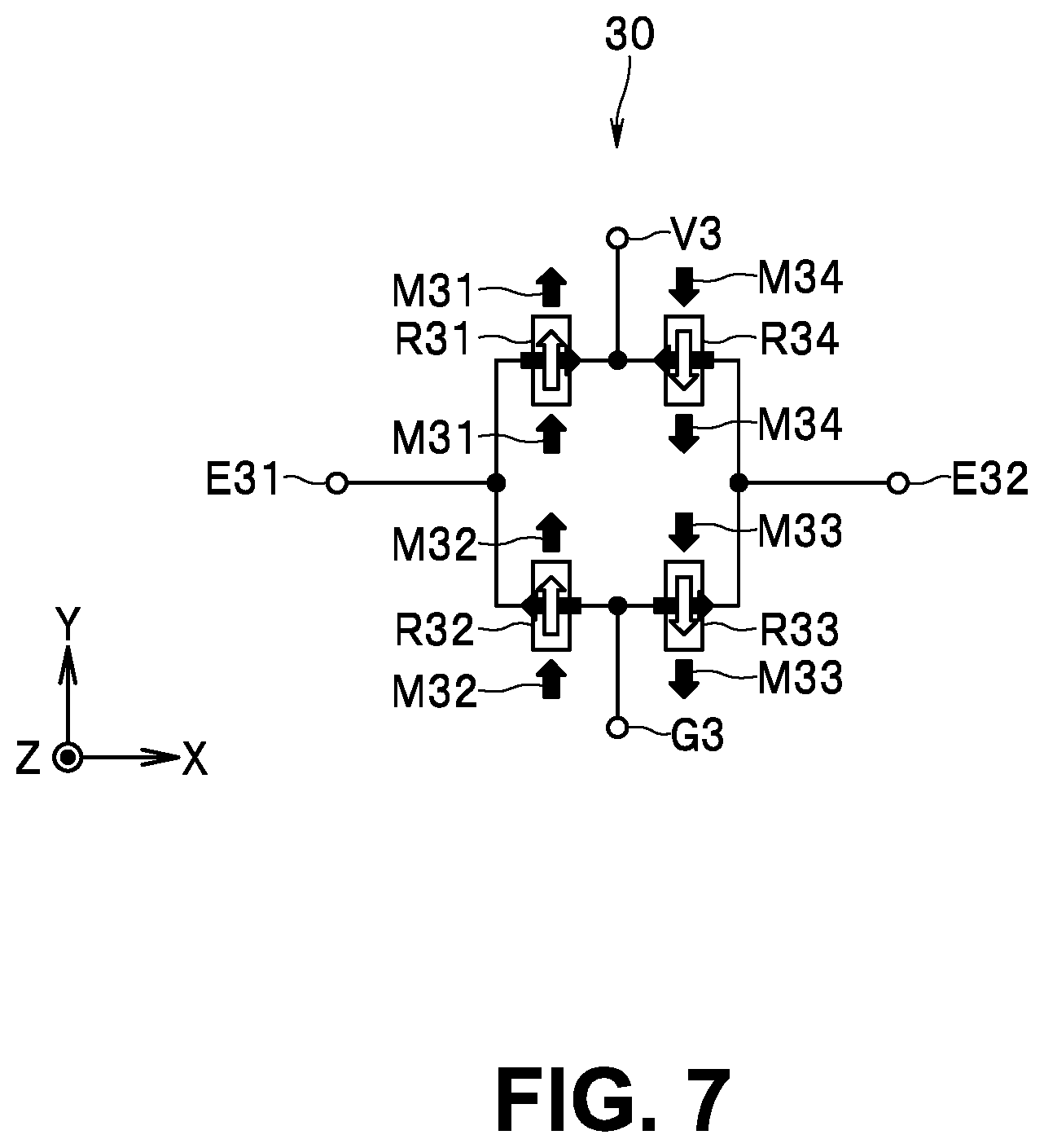 Patent US12618921 Figure 7 – Magnetic sensor including magnetic detection element and magnetic field generator disposed on inclined surface