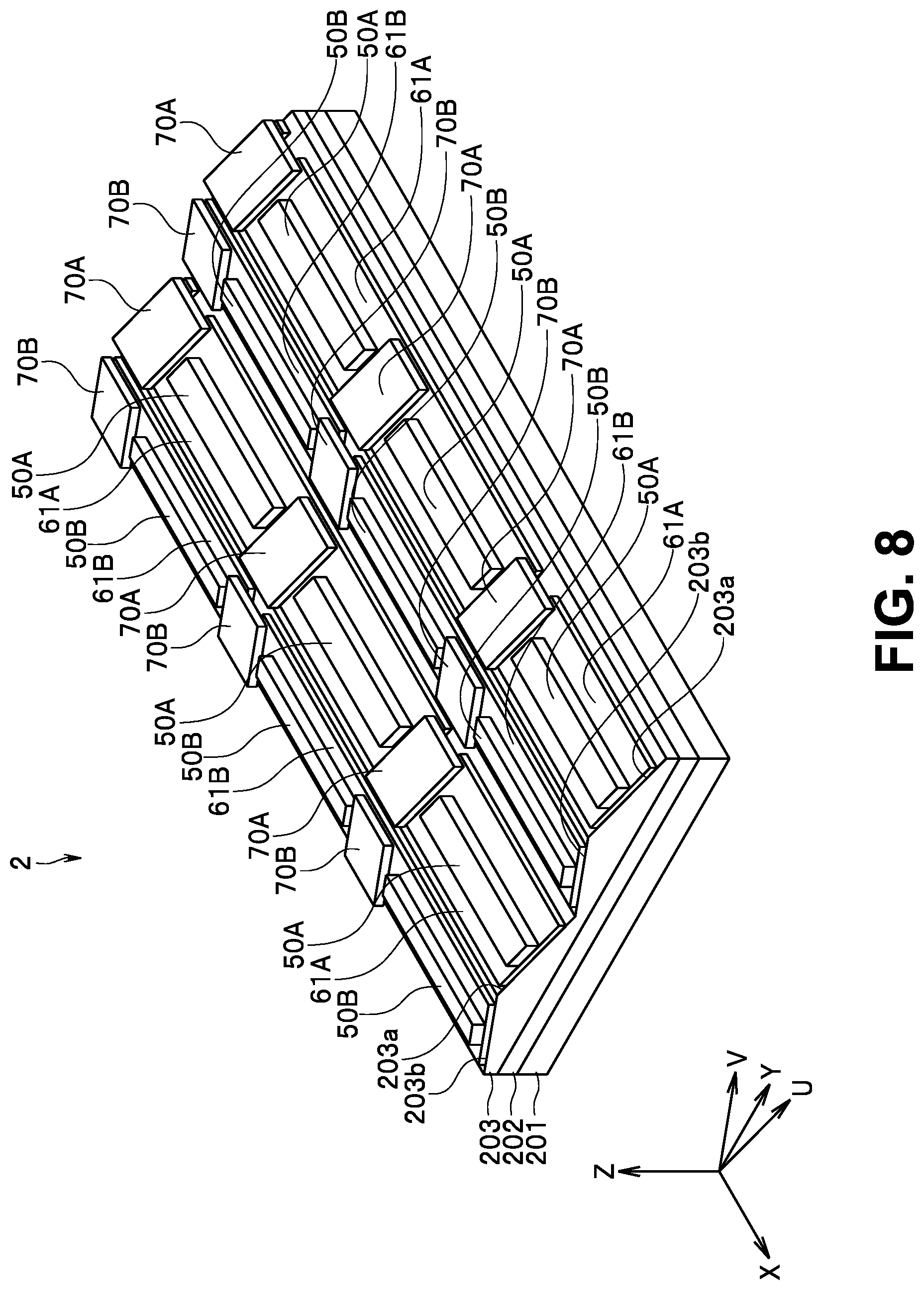 Patent US12618921 Figure 8 – Magnetic sensor including magnetic detection element and magnetic field generator disposed on inclined surface