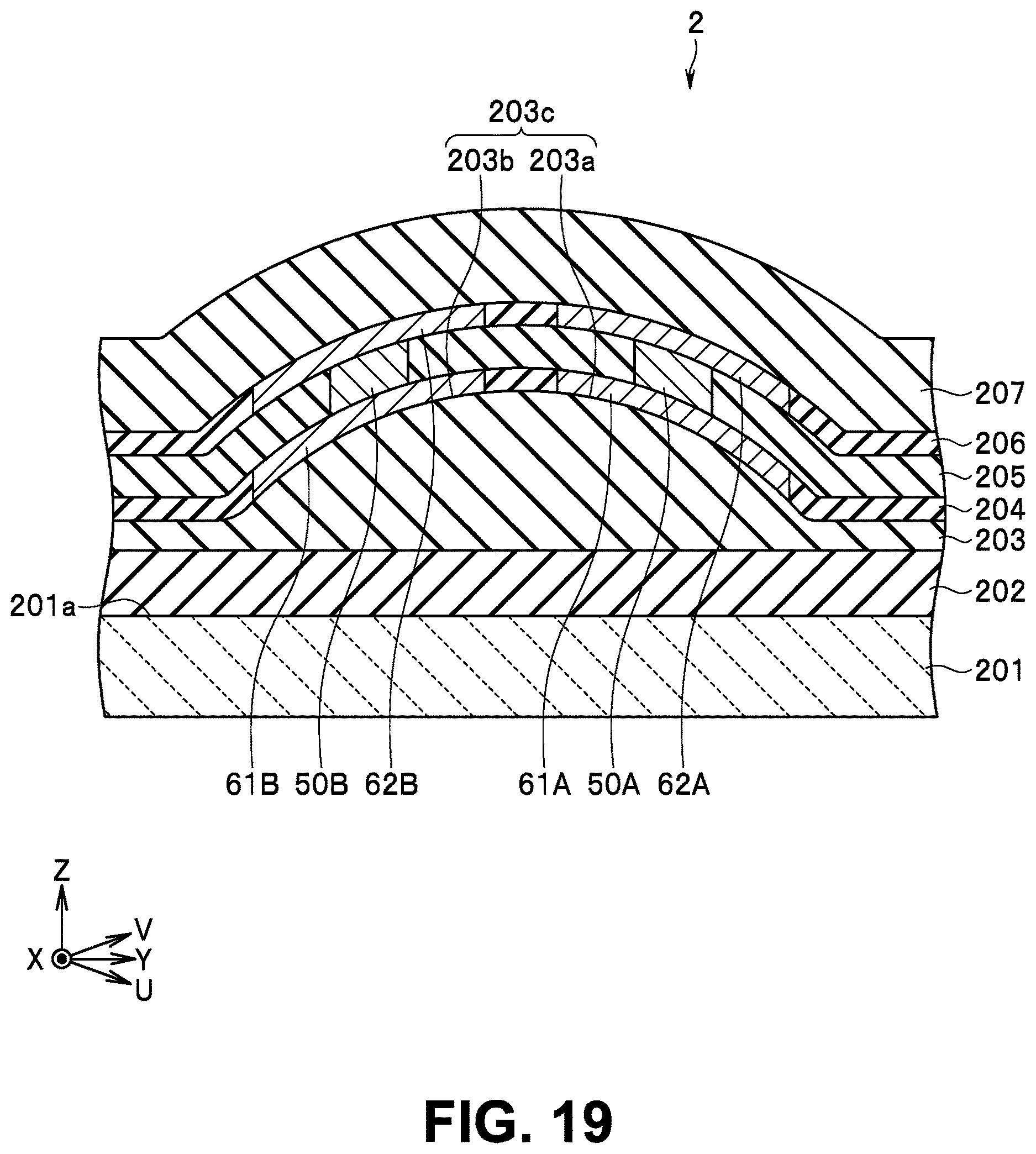 Patent US12618921 Figure 19 – Magnetic sensor including magnetic detection element and magnetic field generator disposed on inclined surface