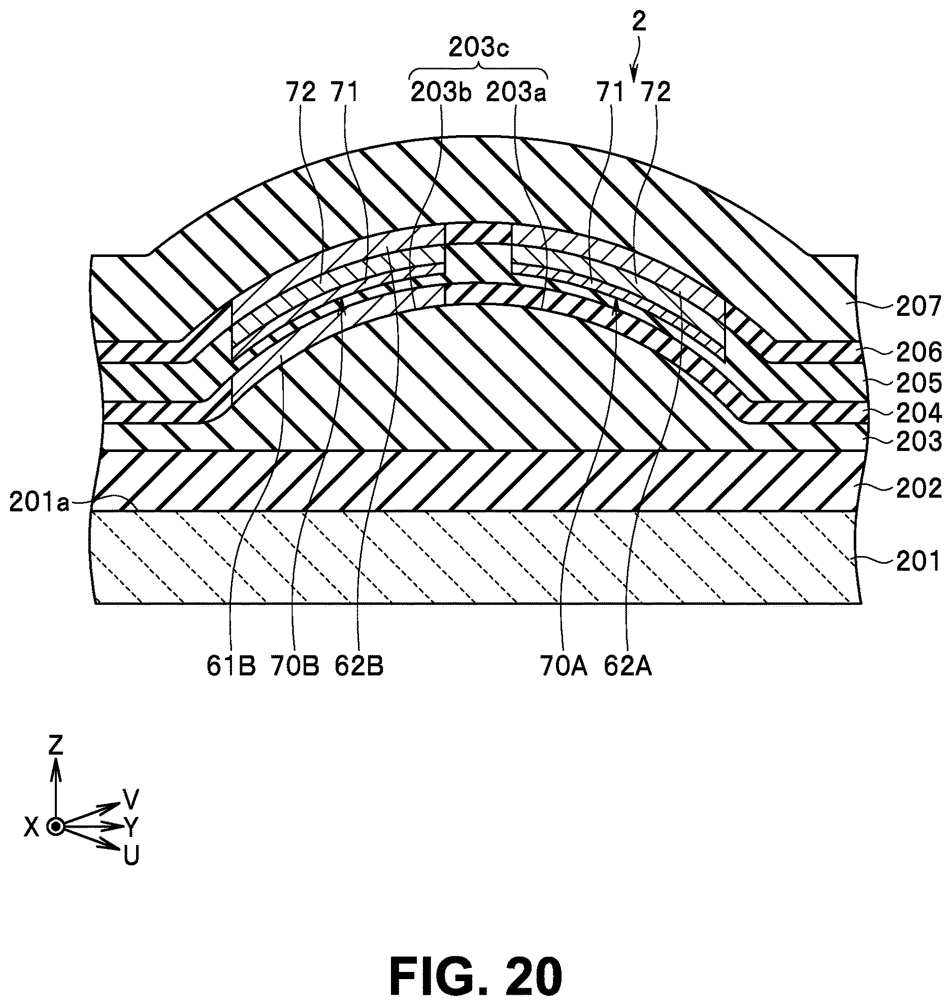 Patent US12618921 Figure 20 – Magnetic sensor including magnetic detection element and magnetic field generator disposed on inclined surface