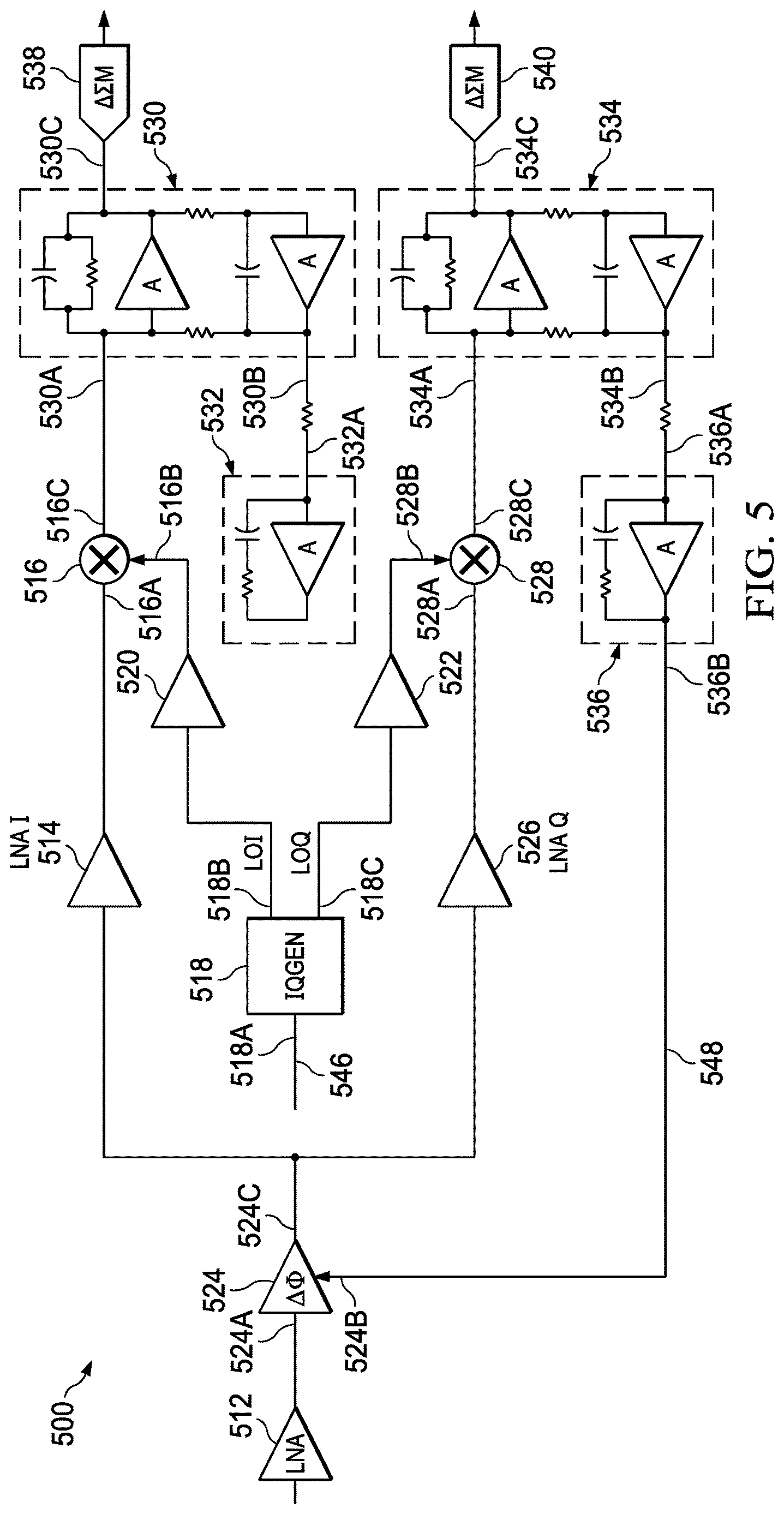 Patent US12618939 Figure 5 – Radar transceiver