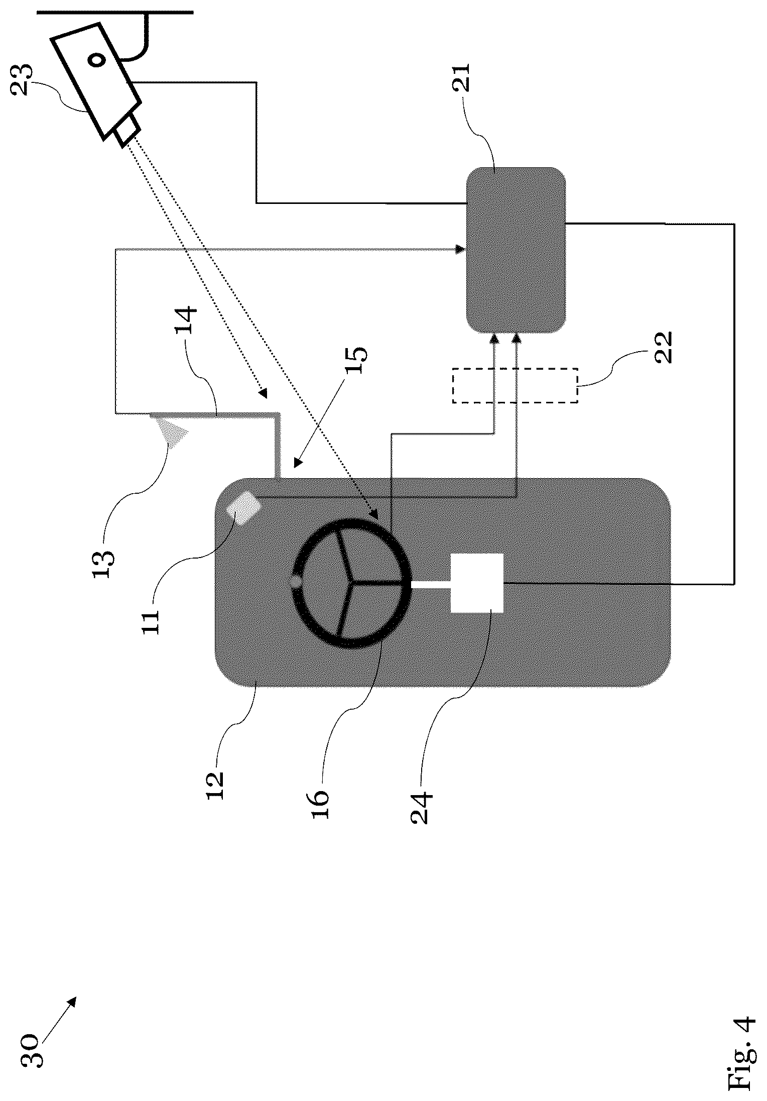 Patent US12618944 Figure 4 – Vehicle sensor testing with field of view enhancement